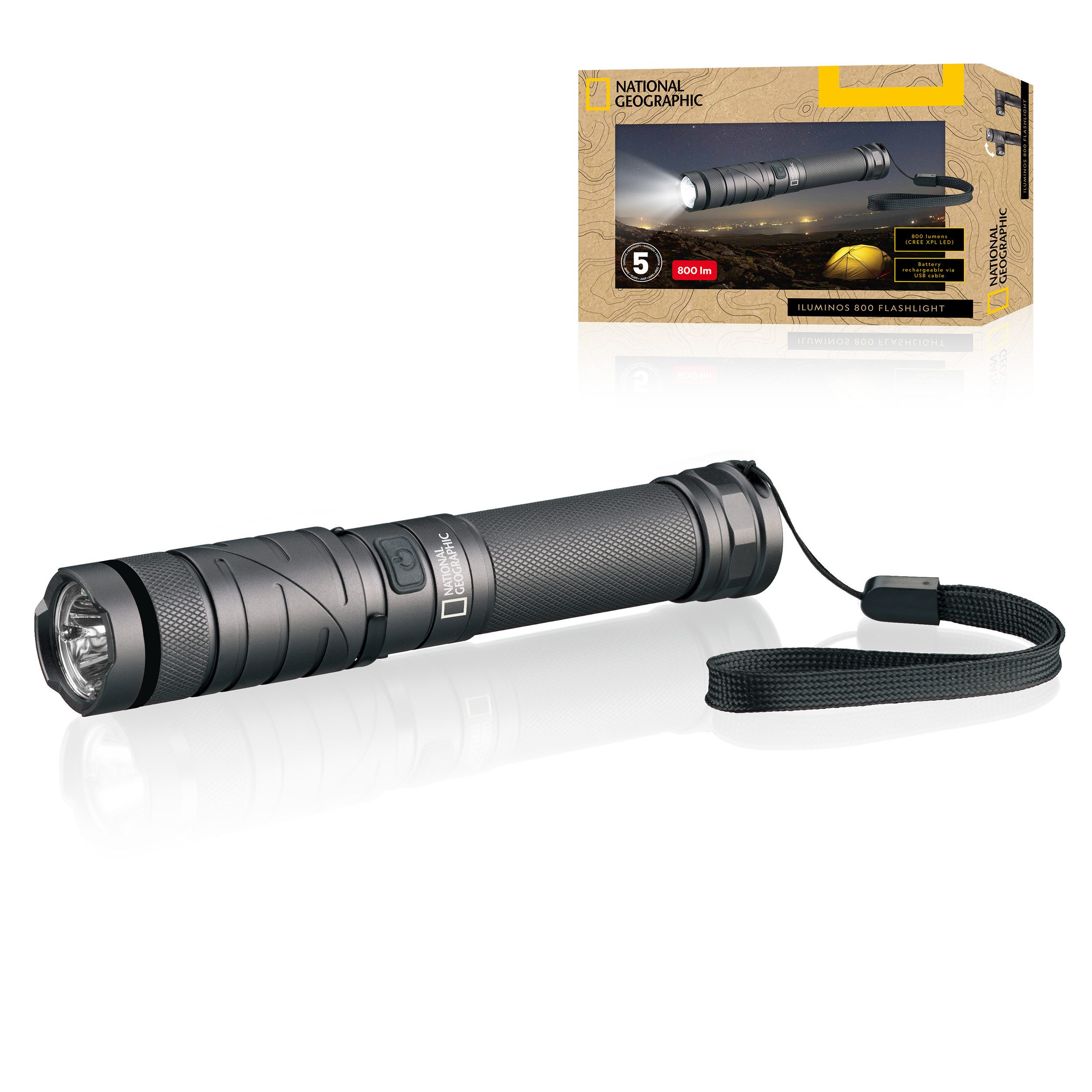 NATIONAL GEOGRAPHIC NATIONAL GEOGRAPHIC ILUMINOS 800 LED-Taschenlampe RG 800 lm Kinderfernglas