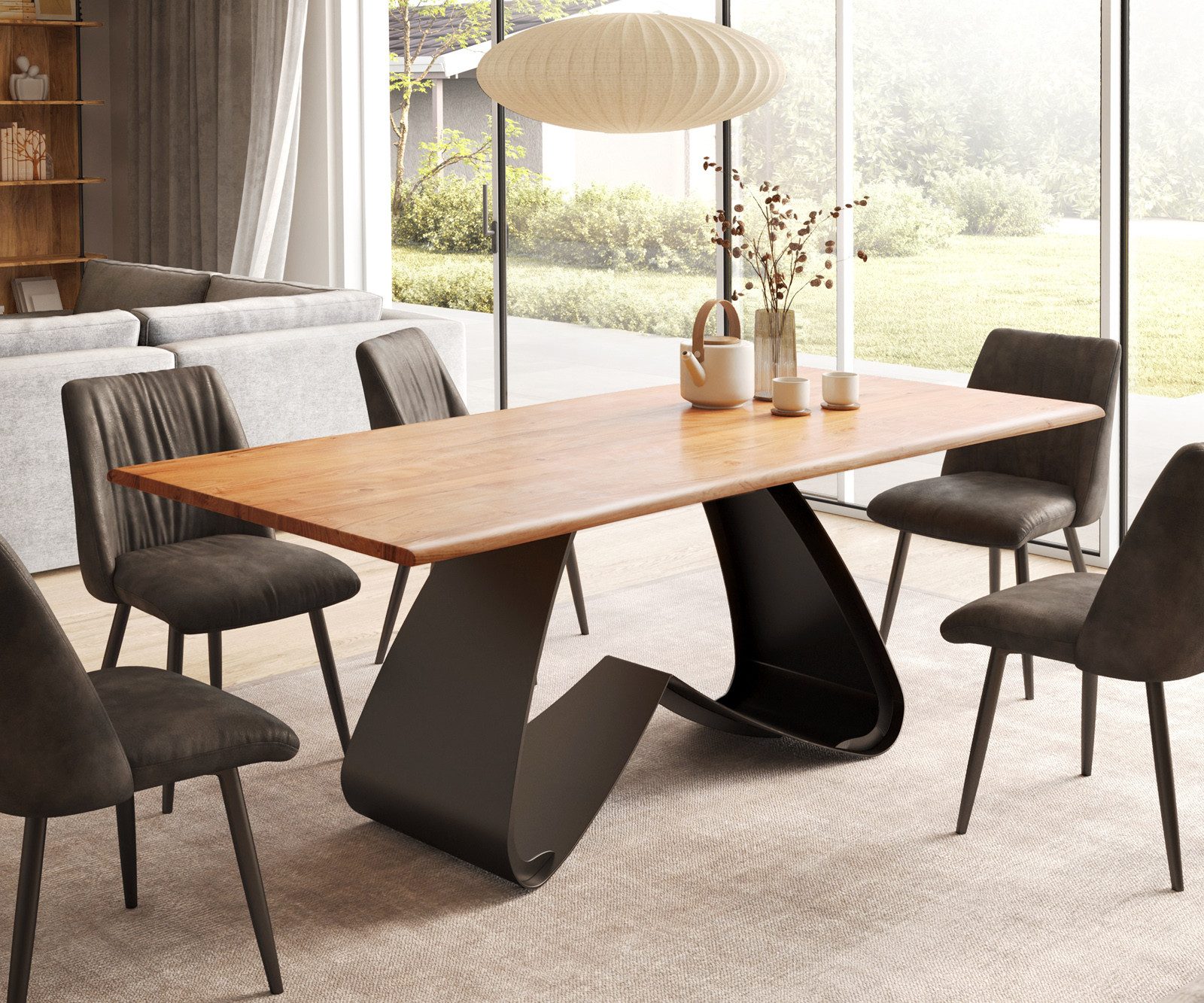 DELIFE Esstisch Edge, Akazie Natur 200x100 günstig online kaufen