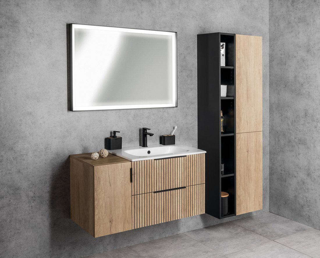 Sapho Waschbeckenunterschrank CIRASA STRIP Unterschrank 59,2x64x46cm, Alabama Eiche Sapho-CR601-2322