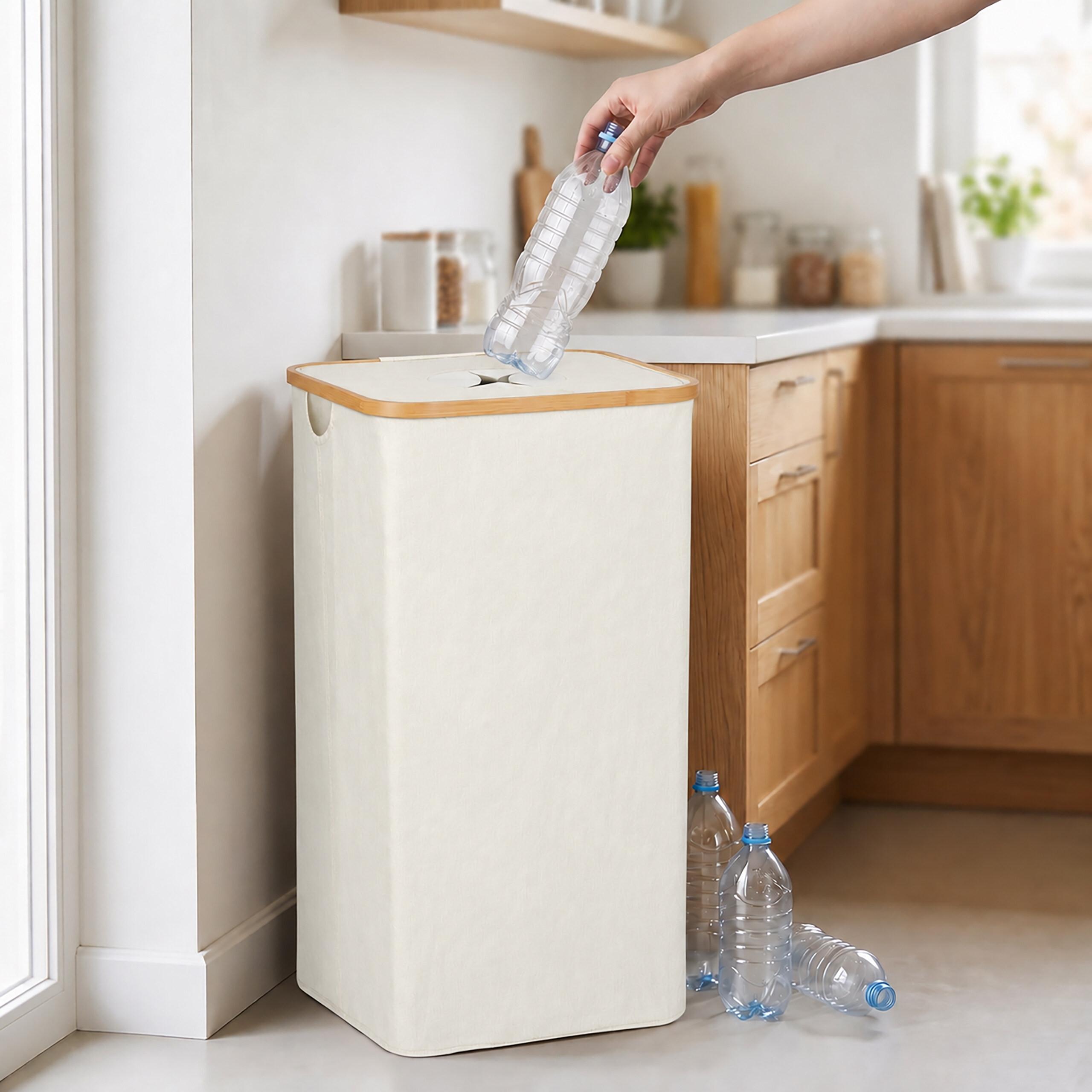 relaxdays Flaschensammler Pfandflaschen-Sammelbehälter 100 L, Beige, 100 L