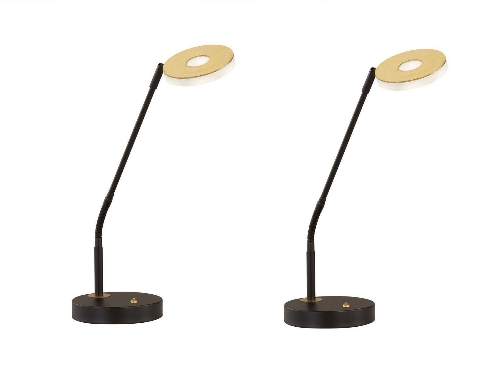 FISCHER & HONSEL LED Schreibtischlampe, Dimmfunktion, LED fest integriert, Warmweiß, Neutralweiß, 2er SET Arbeitsplatz-Leuchten dimmbar 60cm groß für Büro-Beleuchtung