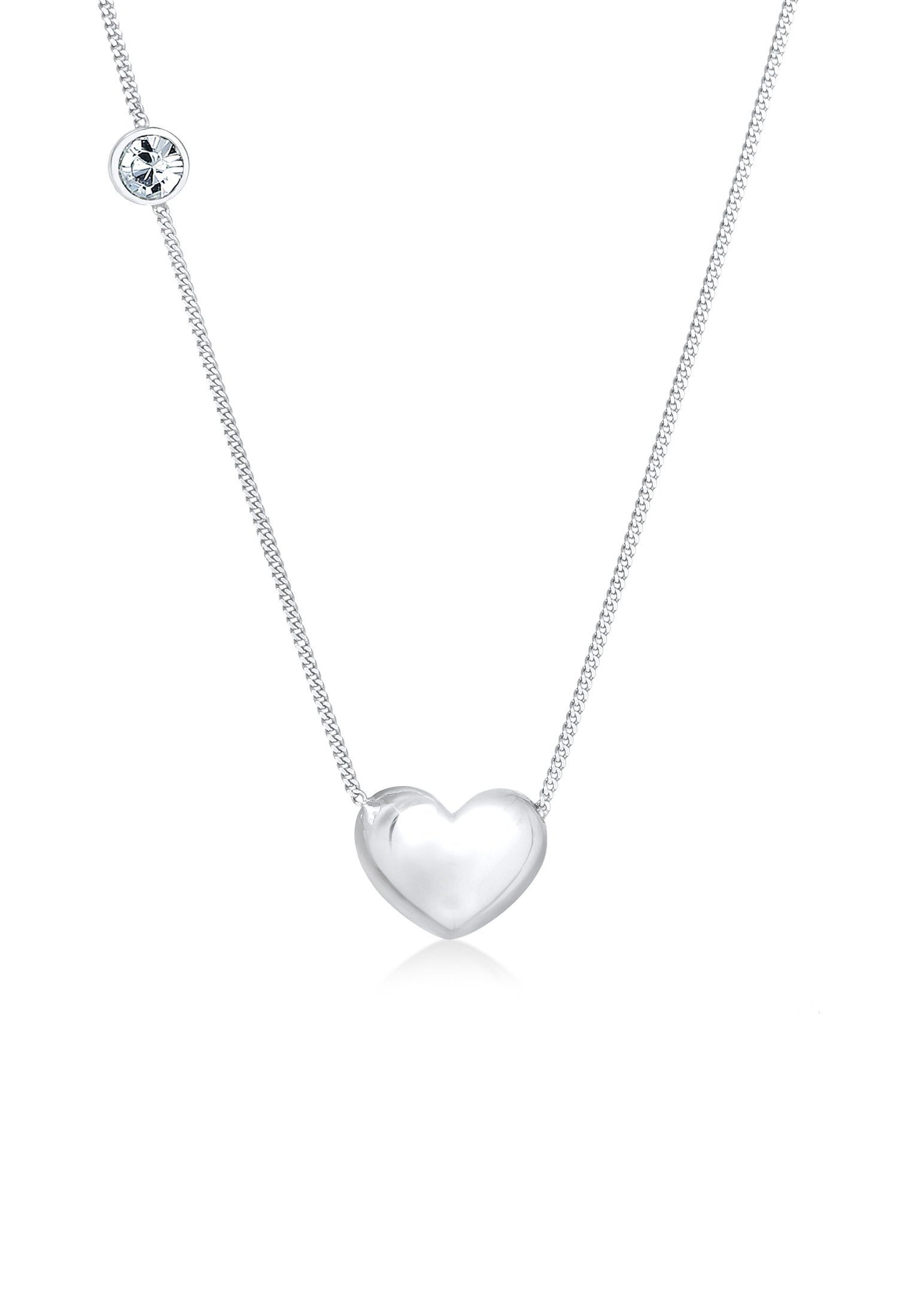 Elli Kette mit Anhänger Herz Solitär Kristalle 925 Silber, Herz günstig online kaufen