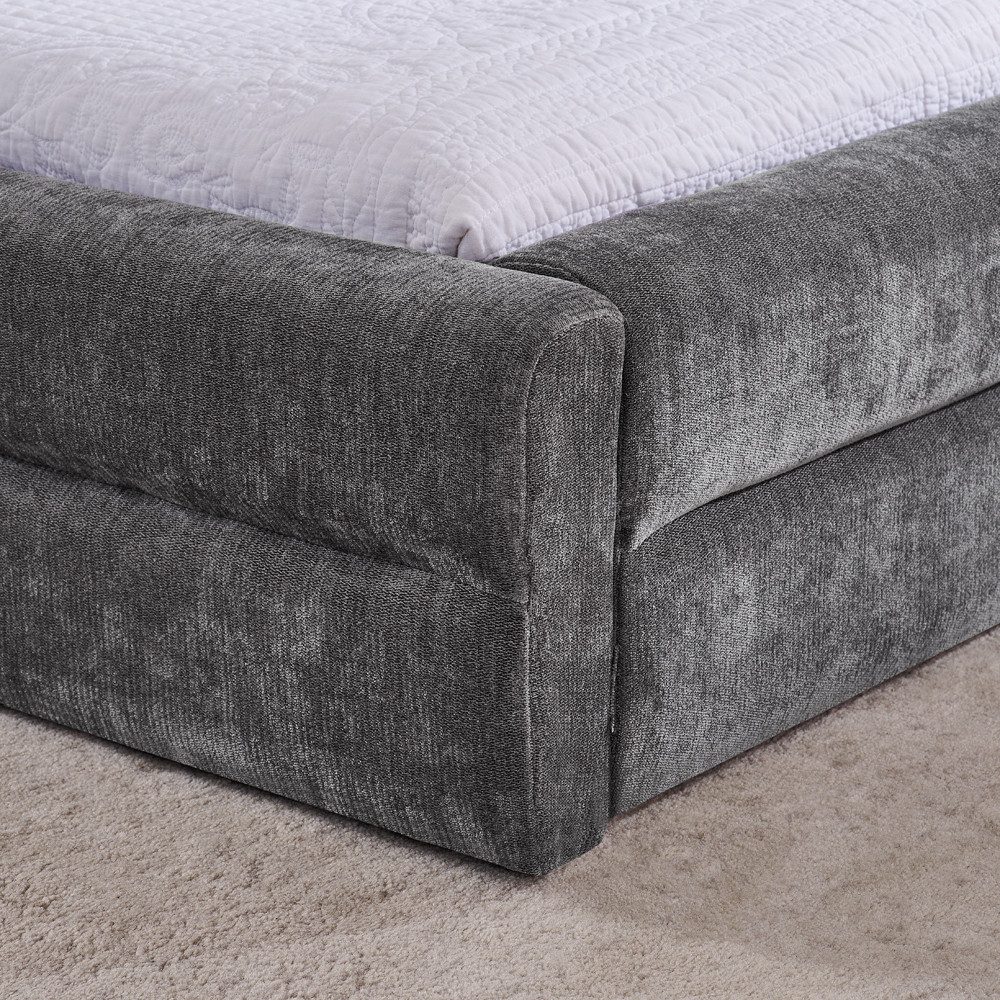 REDOM Polsterbett mit Chenille-Bezug und minimalistisches Design (Kinderbet günstig online kaufen