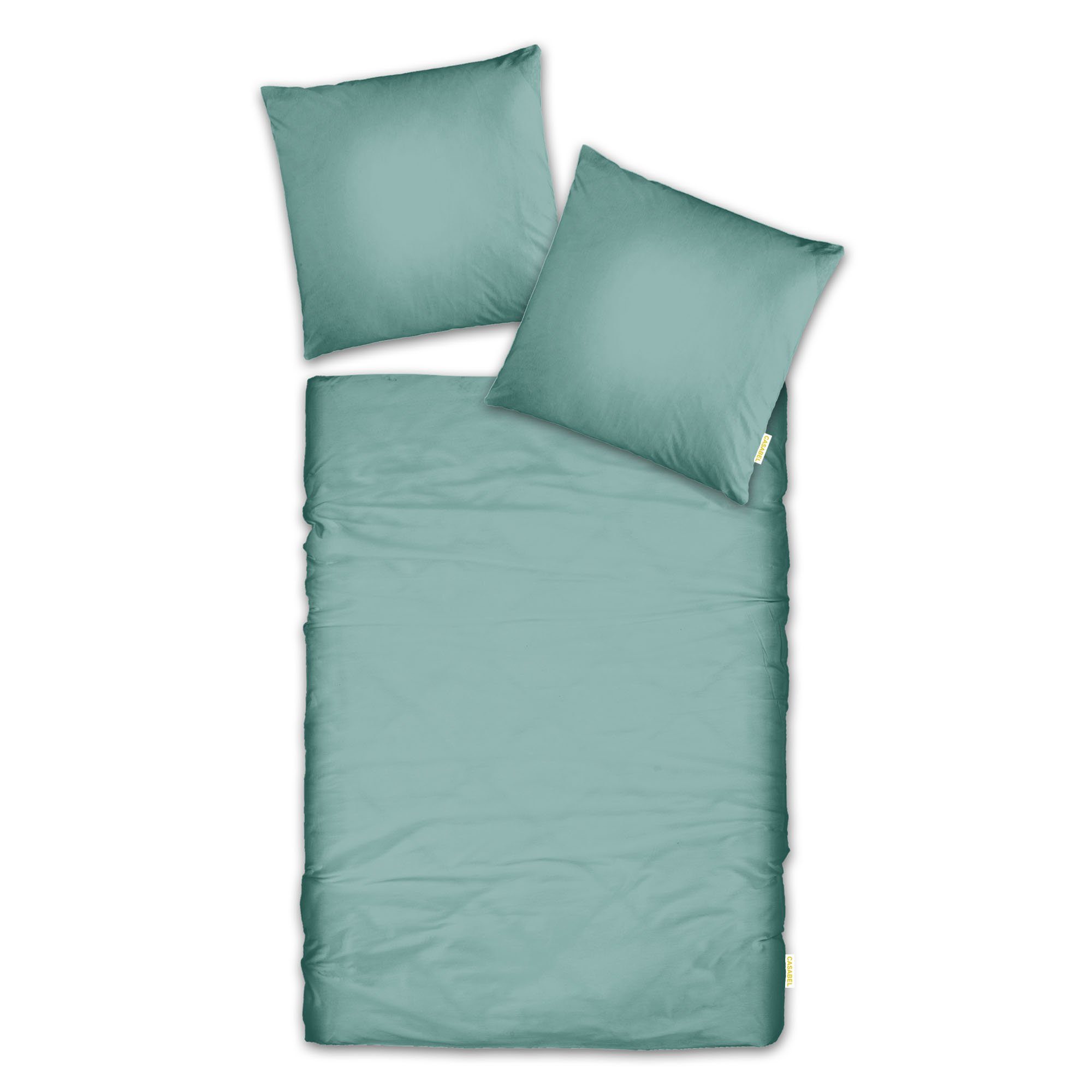 Bettwäsche Casabel Bettwäsche-Set aus Mako-Satin - Unifarben - Minzgrün