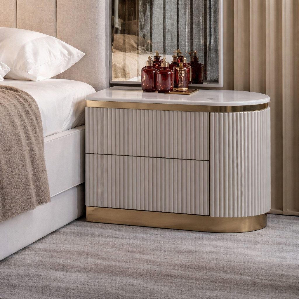 JVmoebel Nachttisch Luxus Nachttisch Möbel Schlafzimmer Hotel Luxus Sofort (2x Nachttische), Made in Europa