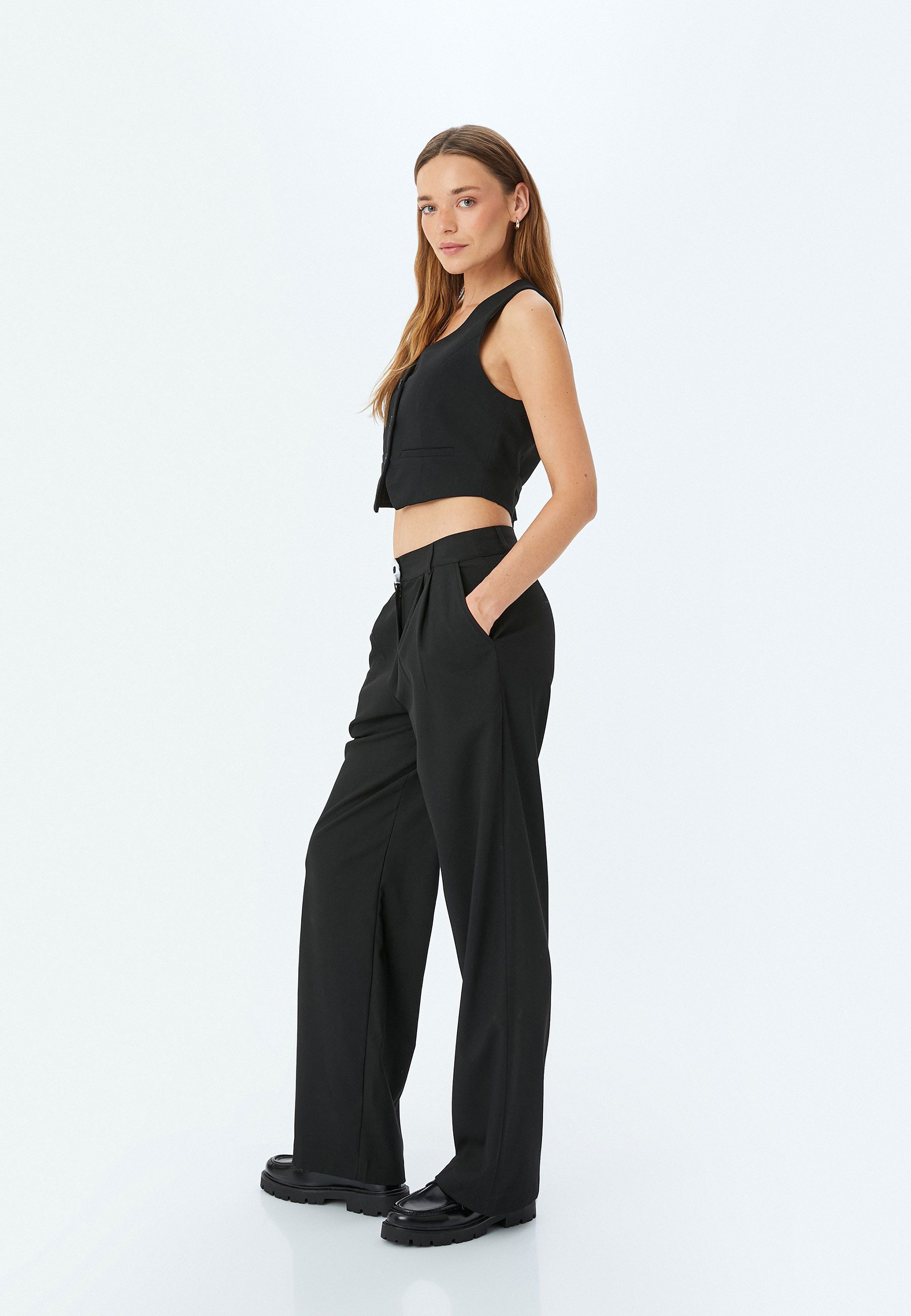 Koton Palazzohose Normale Leibhöhe Wide Leg Palazzohose