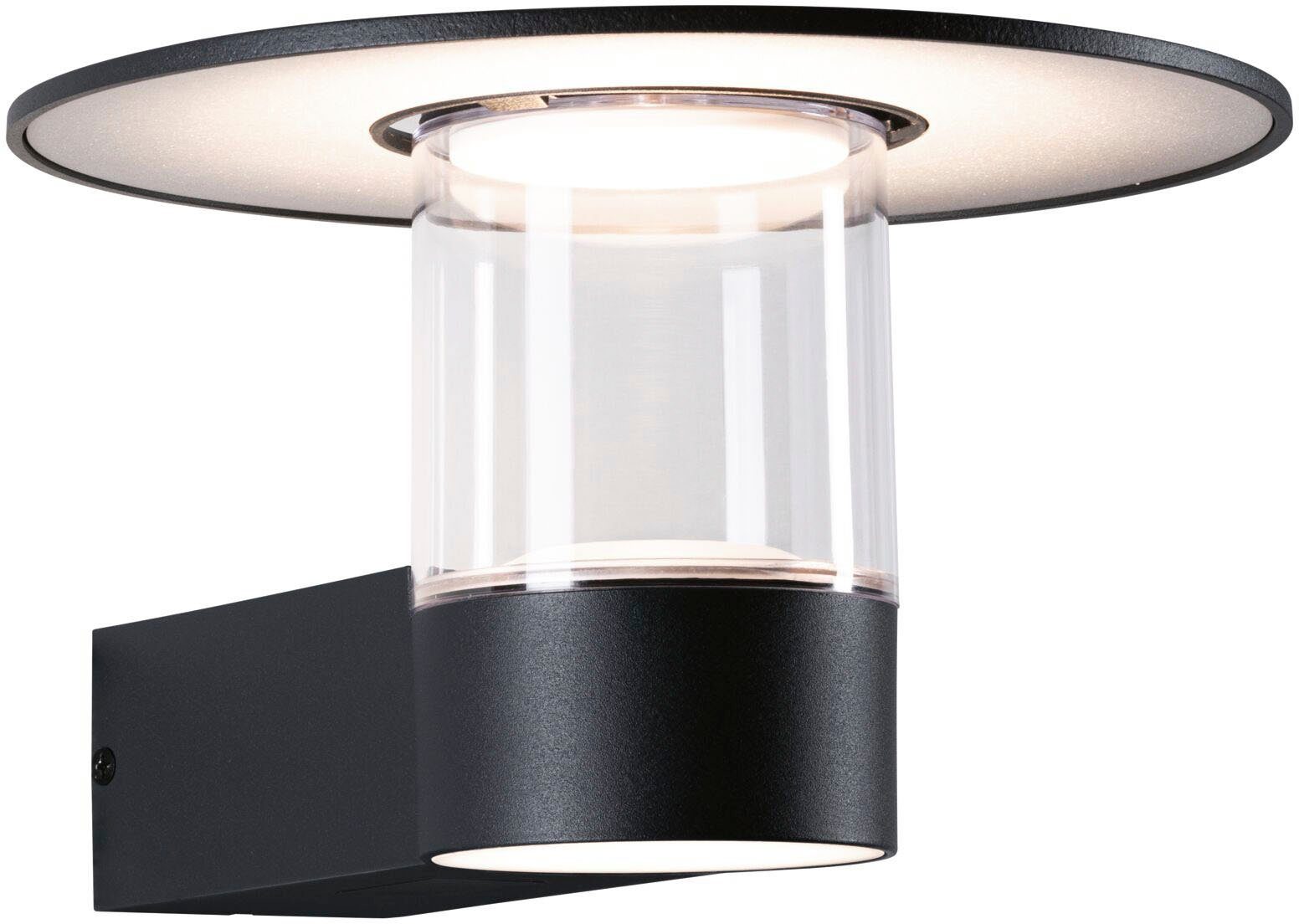 Paulmann LED Außen-Wandleuchte Sienna 230V mit PIR-Sensor anthrazit IP44, LED fest integriert, Warmweiß, seewasserresistent