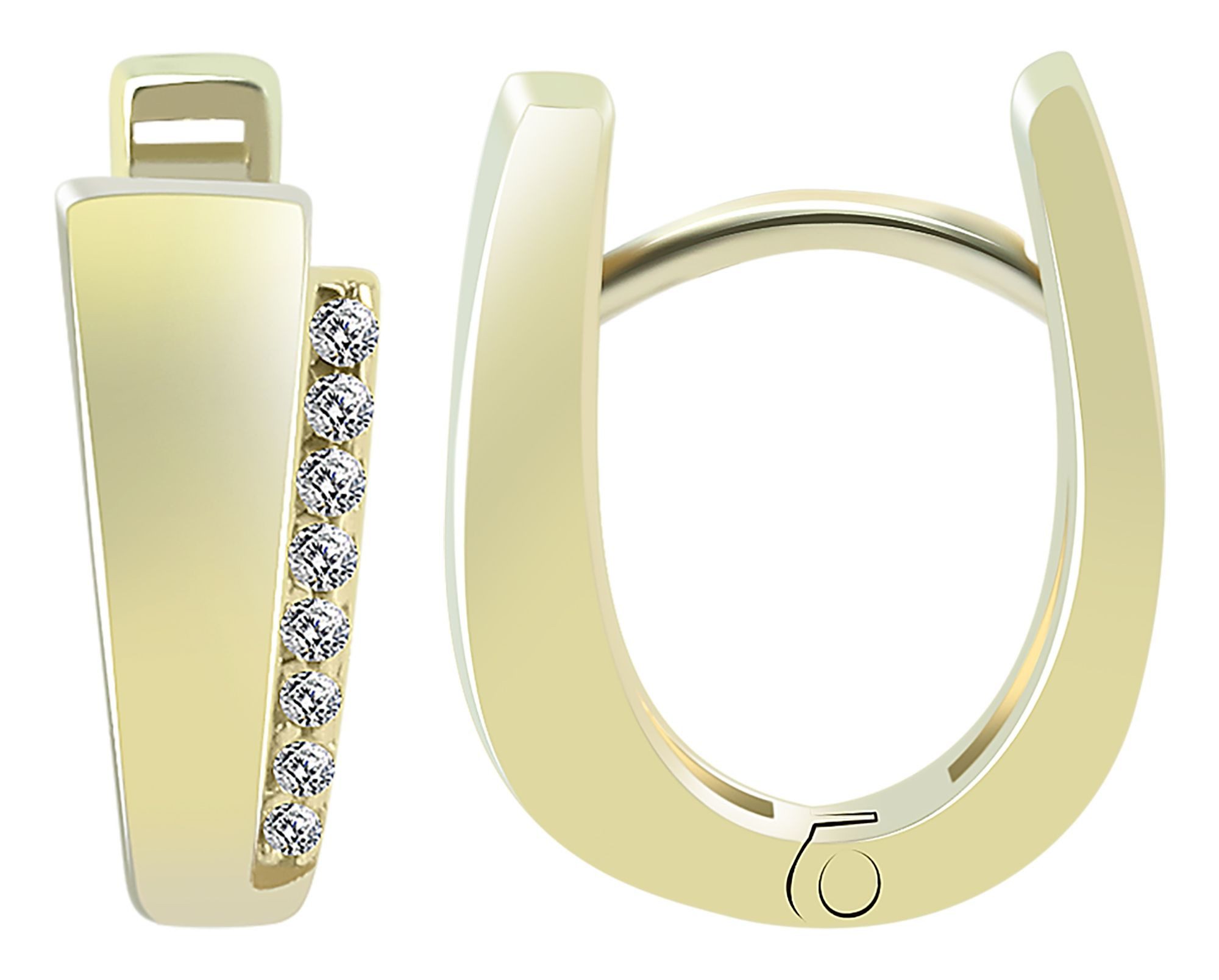Klappcreolen Ohrringe – Klappcreole aus 333 Gold mit Zirkonia