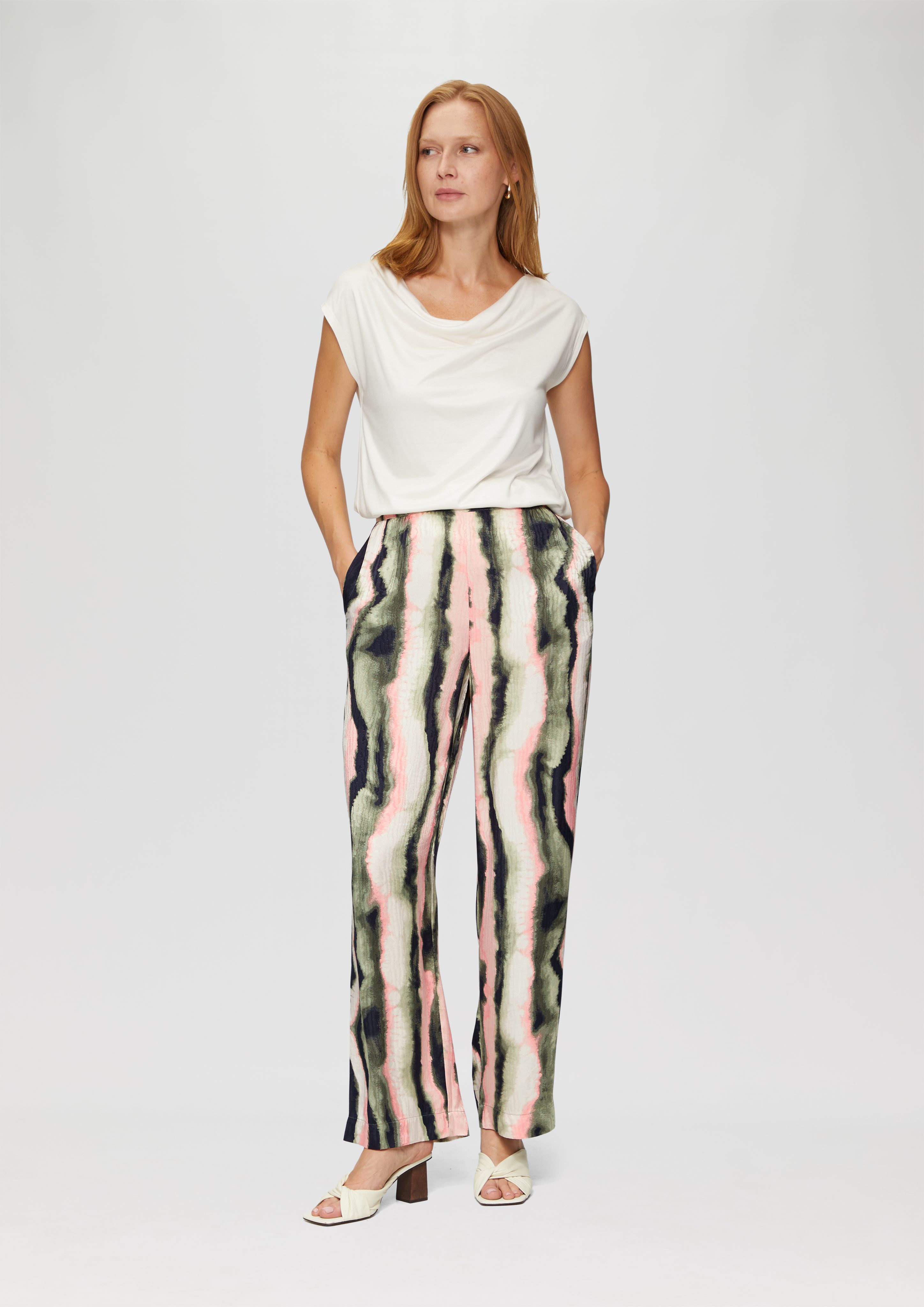 s.Oliver BLACK LABEL Stoffhose Wide-Leg-Hose aus günstig online kaufen