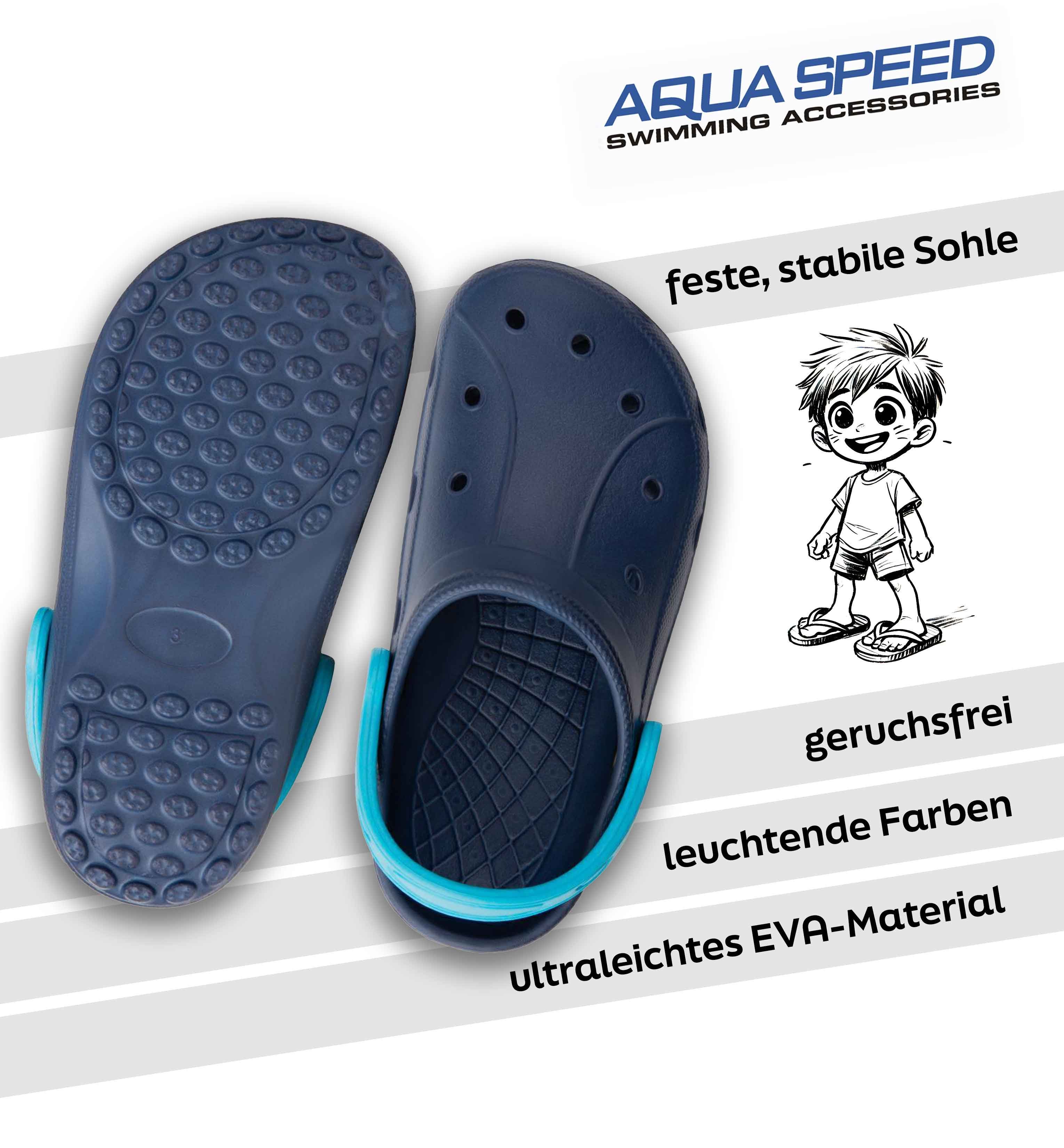 Aqua Speed LIMA Badepantoletten für Kinder u. Jugendliche Größen 24-35 Clog Pflegeleicht – Einfach zu reinigen und langlebig. – Bild 4 von 5