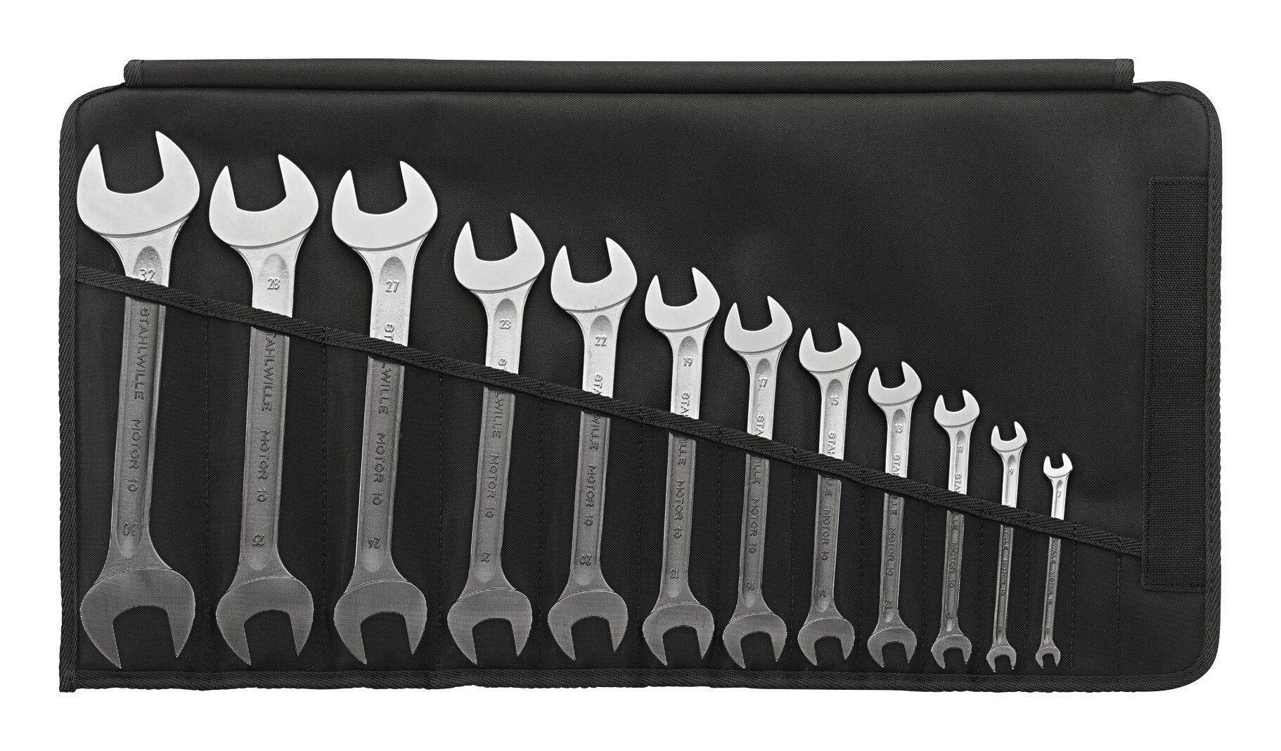 6-32 Maulschlüssel Doppelmaulschlüssel-Satz St), 3110 in DIN (12 mm Stahlwille Rolltasche