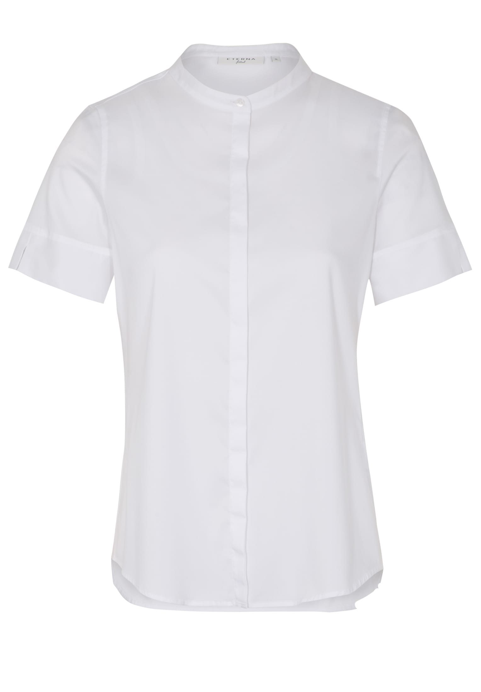 Eterna Blusentop ETERNA FITTED PERFORMANCE SHIRT Kurzarm Hemd weiss twill 5377-00-HF01