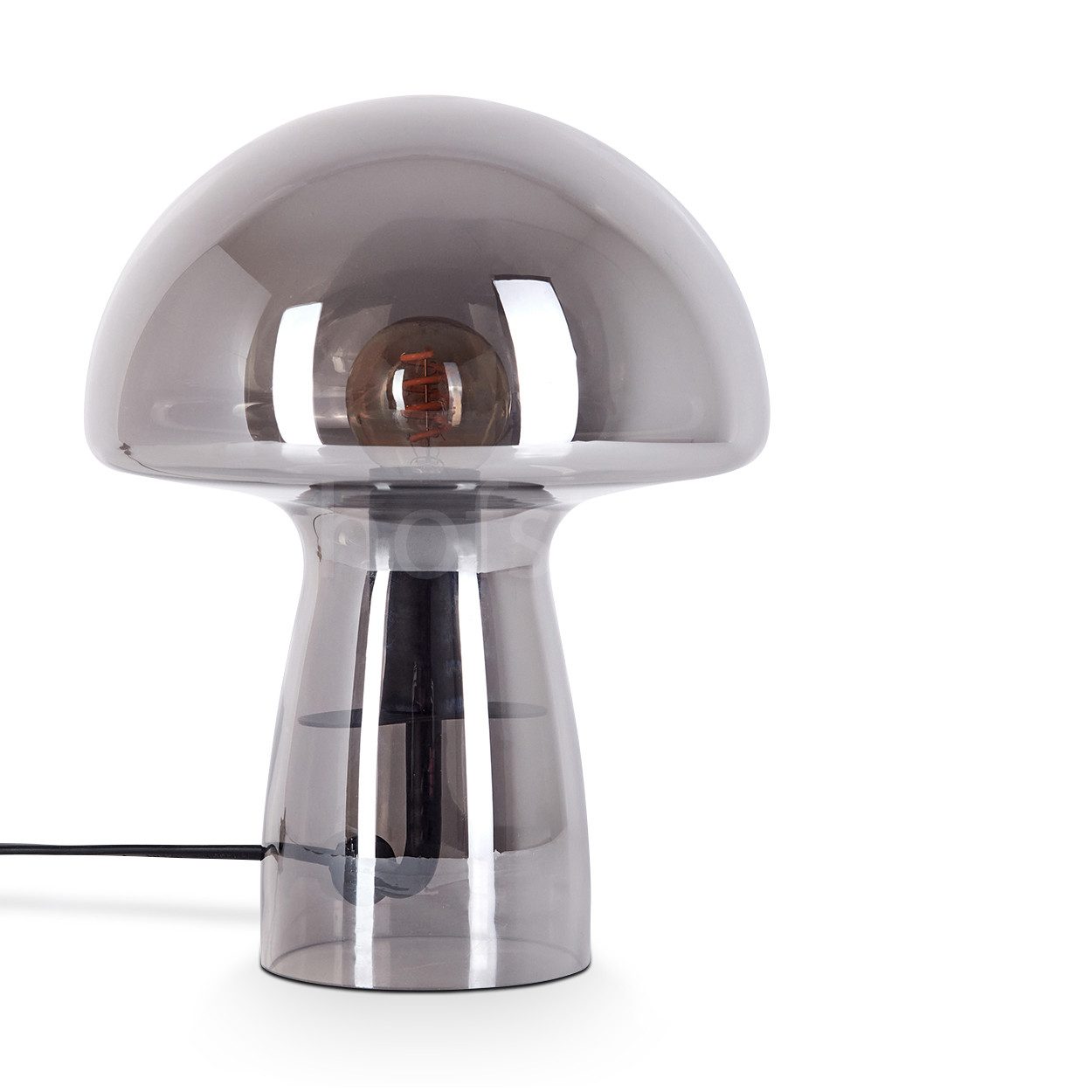 hofstein Tischleuchte Tischlampe aus Metall/Glas in Schwarz/Chrom/Rauch, oh günstig online kaufen