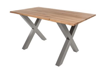 Junado® Tischgestell, aus Metall in X-Form, in silber oder schwarz