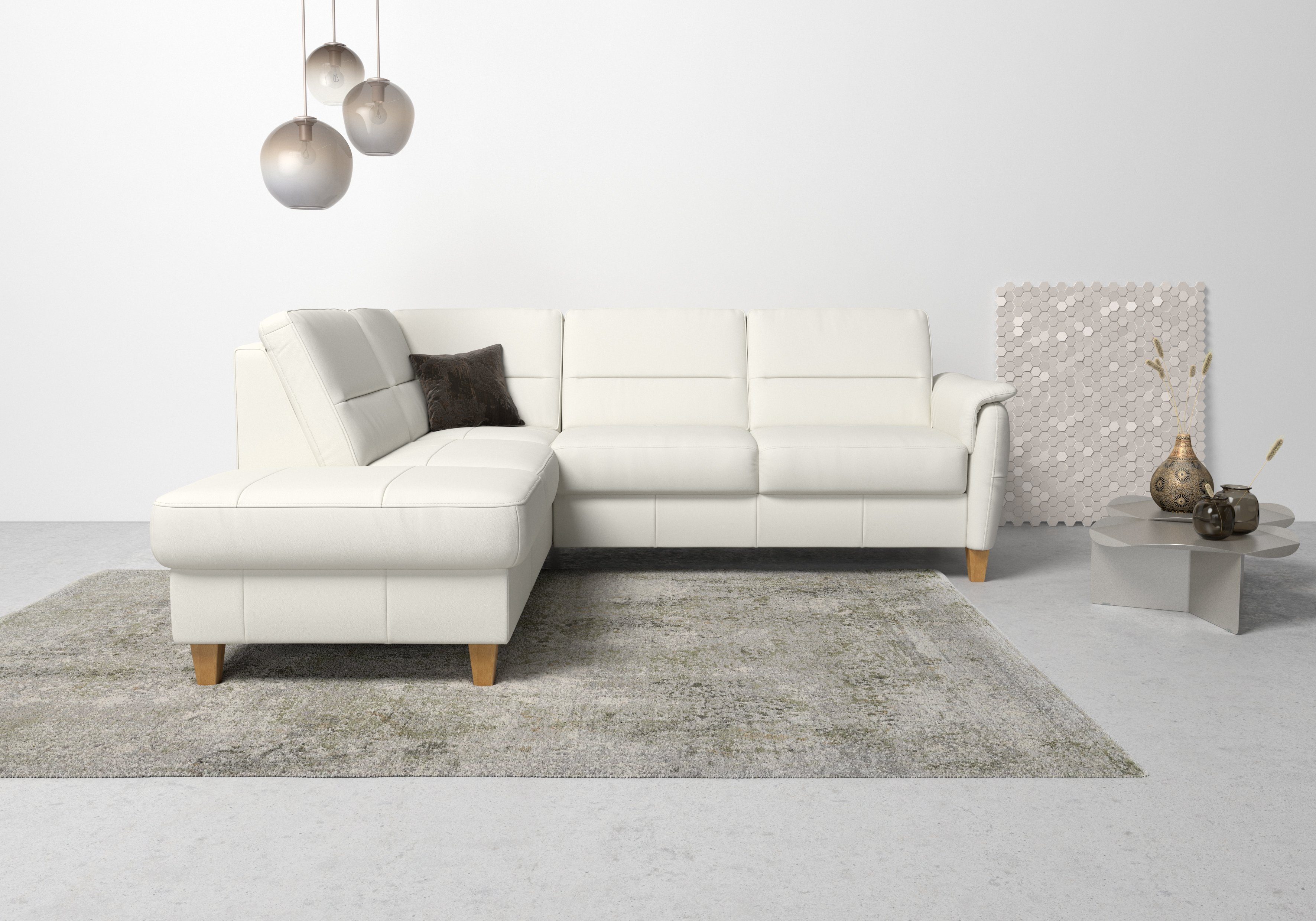 Home affaire Ecksofa Palmera L-Form, B: 236 cm, optional Bettfunktion & Bettkasten, Federkern