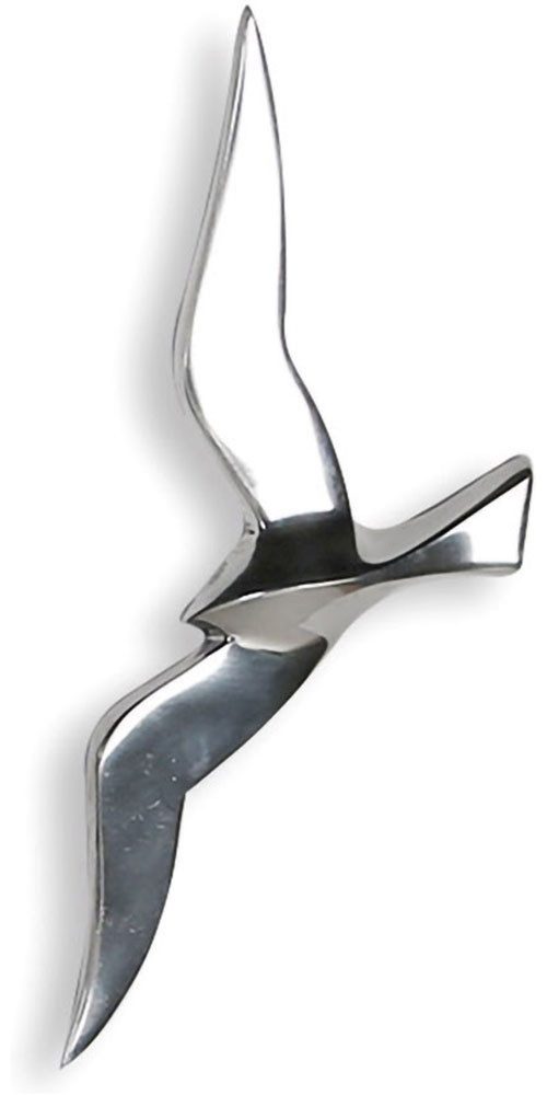 GILDE Wanddekoobjekt Wandobjekt Vogel Flying Bird (1 St), Kompaktes Format, poliertes Aluminium, Wanddeko