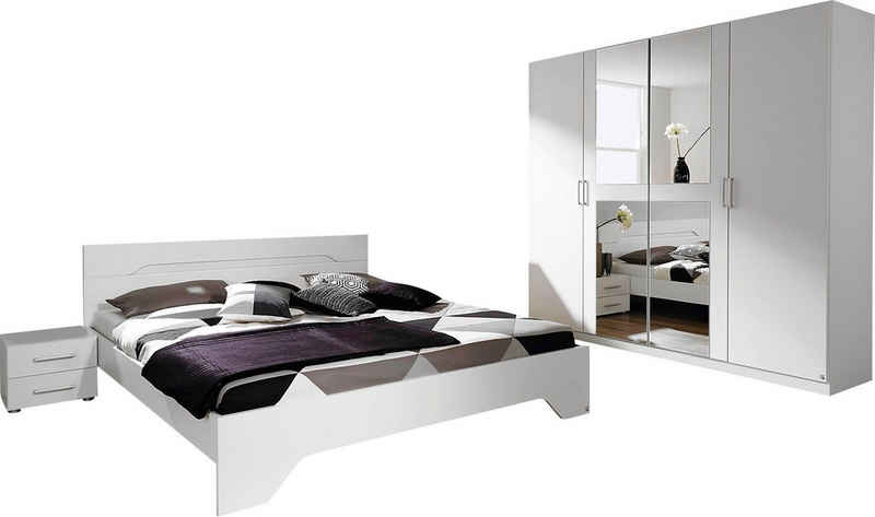 rauch Schlafzimmer-Set Rubi, (Set, 4-St), mit Schrank, Bett 180x200 cm und 2 Nachttischen
