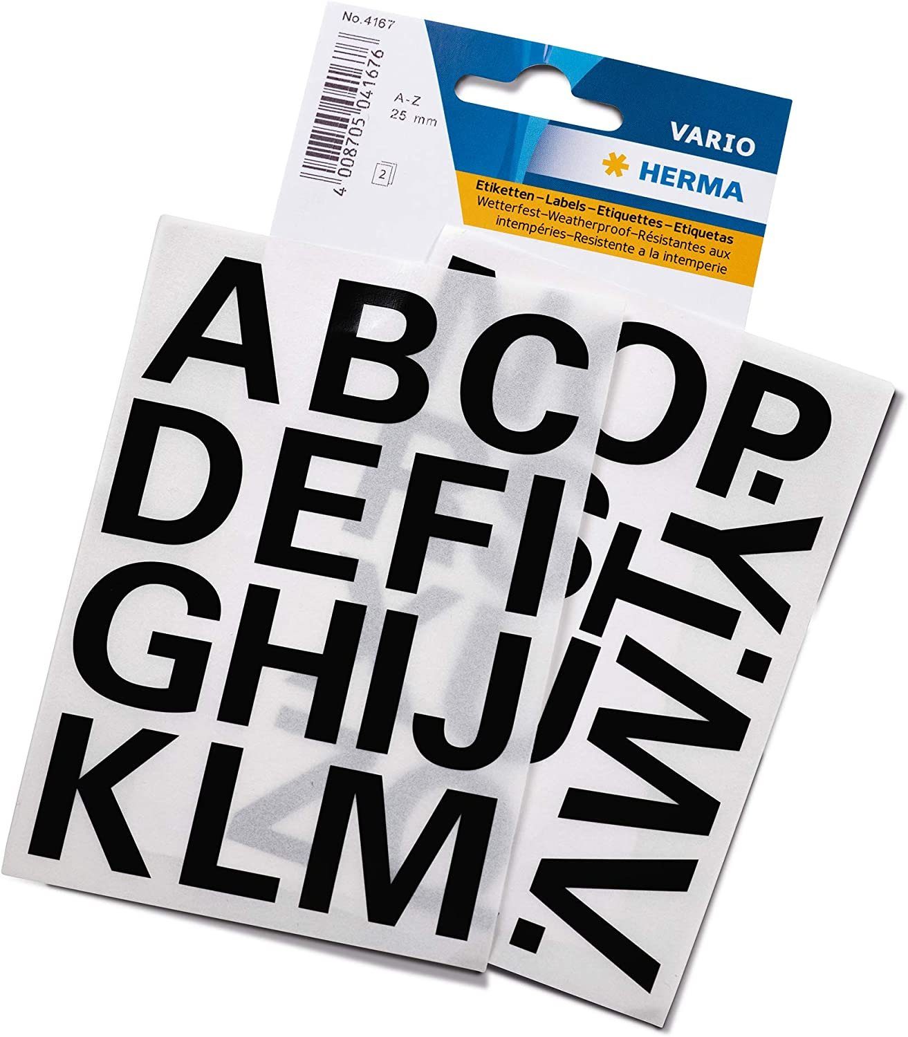 HERMA Aufkleber HERMA Buchstaben-Sticker A-Z, Folie schwarz, 25 mm hoch 4167