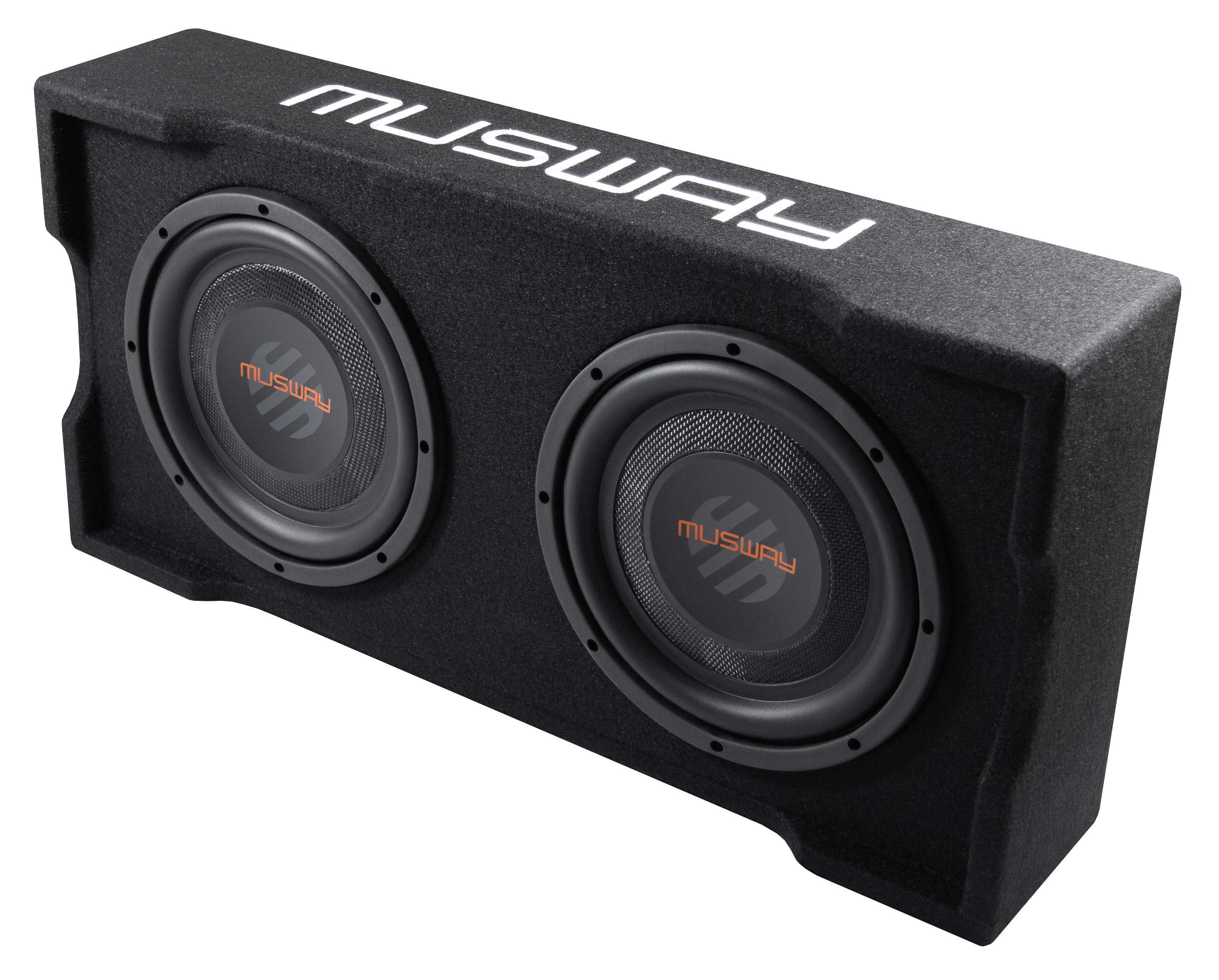Musway Musway MF210Q-4, 25cm 10" Subwoofer Downfire Box 4 + 4 Ohm Auto-Subwoofer (300 W, max.: W 25 cm)