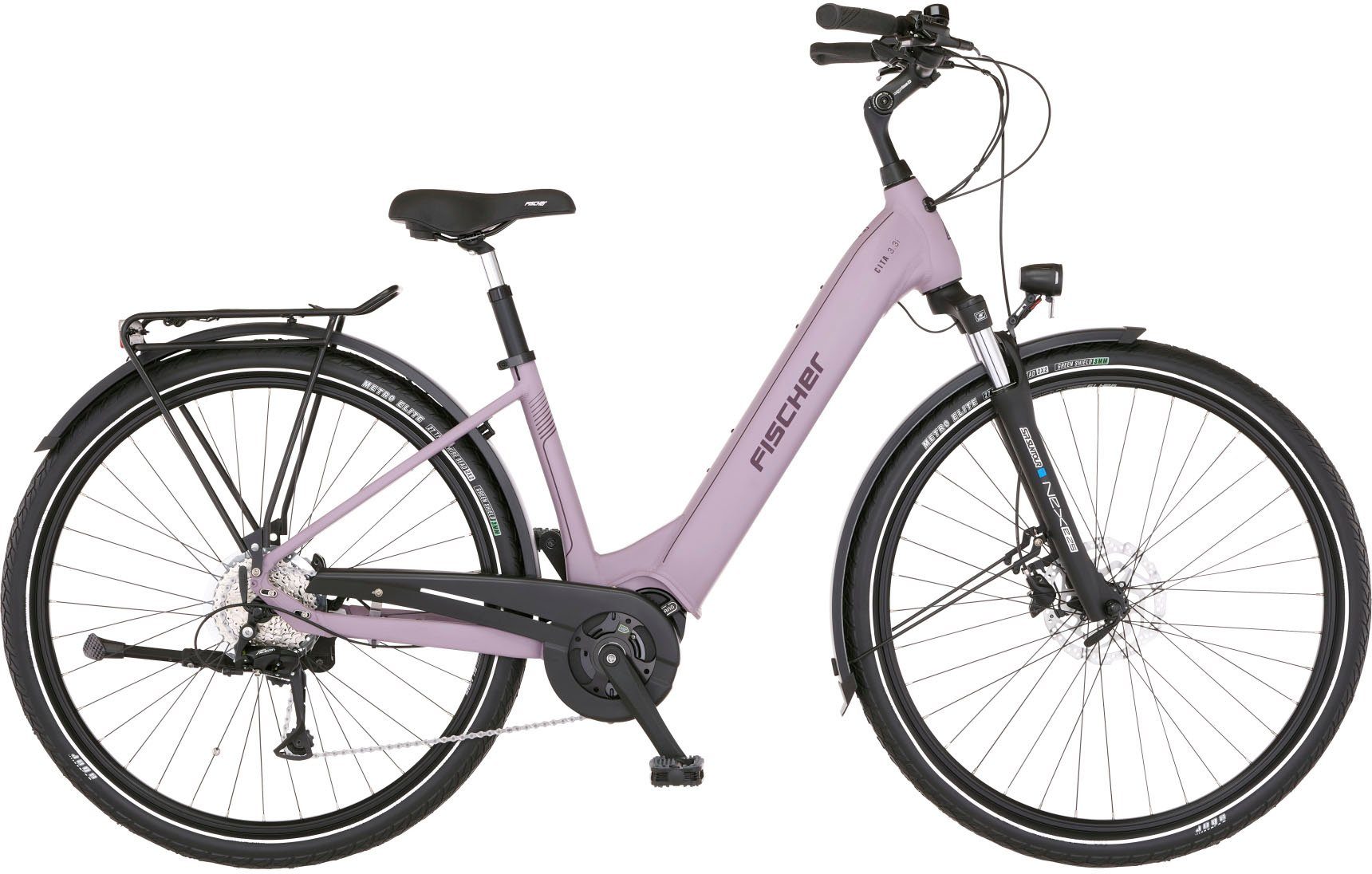 FISCHER Fahrrad Shimano Schaltwerk, - Fischer Mittelmotor, Anbindung App 9 630 630, 3.3I Wh Inklusive Gang (Schloss), Kettenschaltung, App Nexus Akku, E-Bike CITA e-Connect