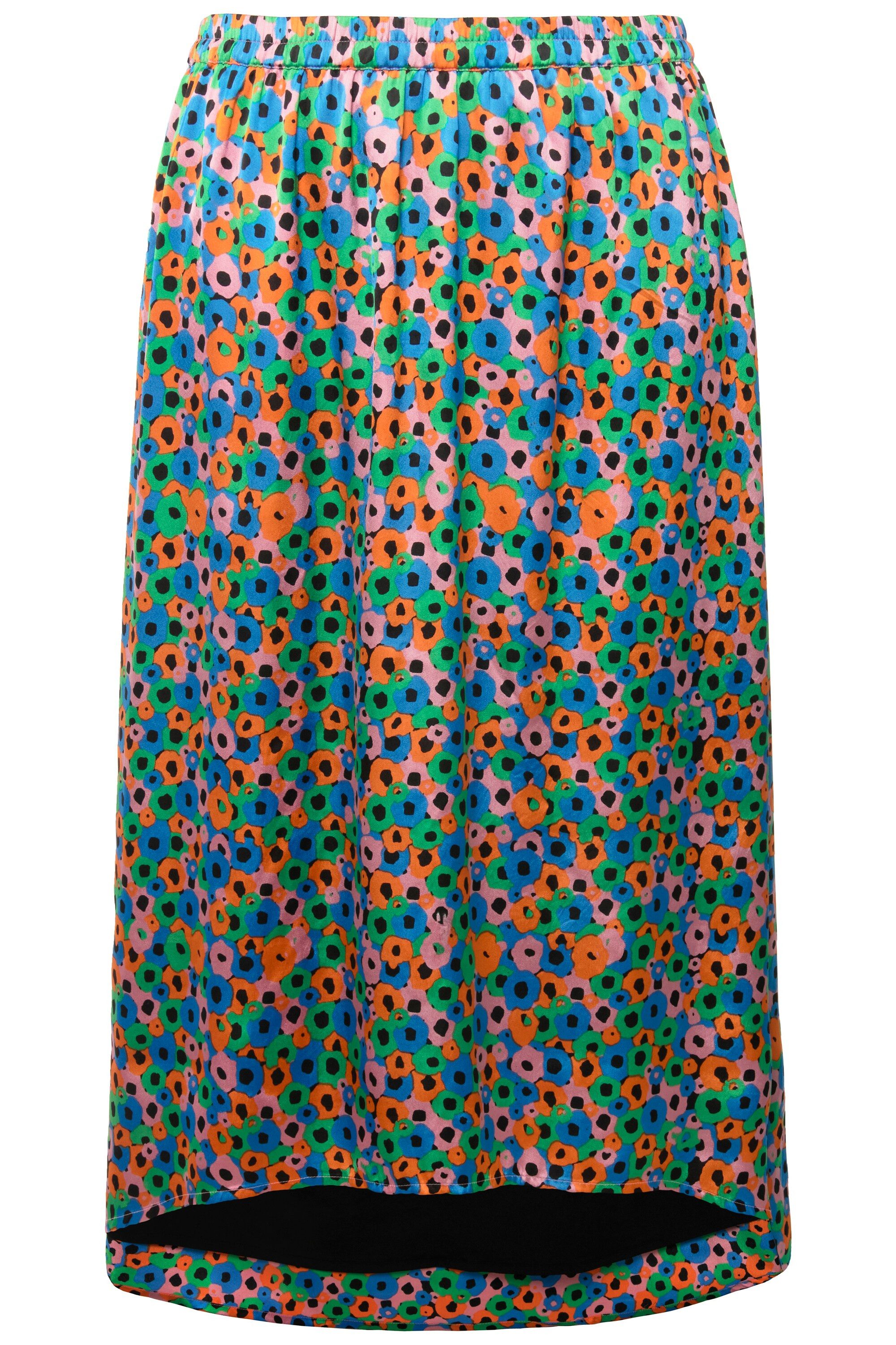 Studio Untold Schlupfrock Midirock A-Line Color Flowerprint Elastikbund