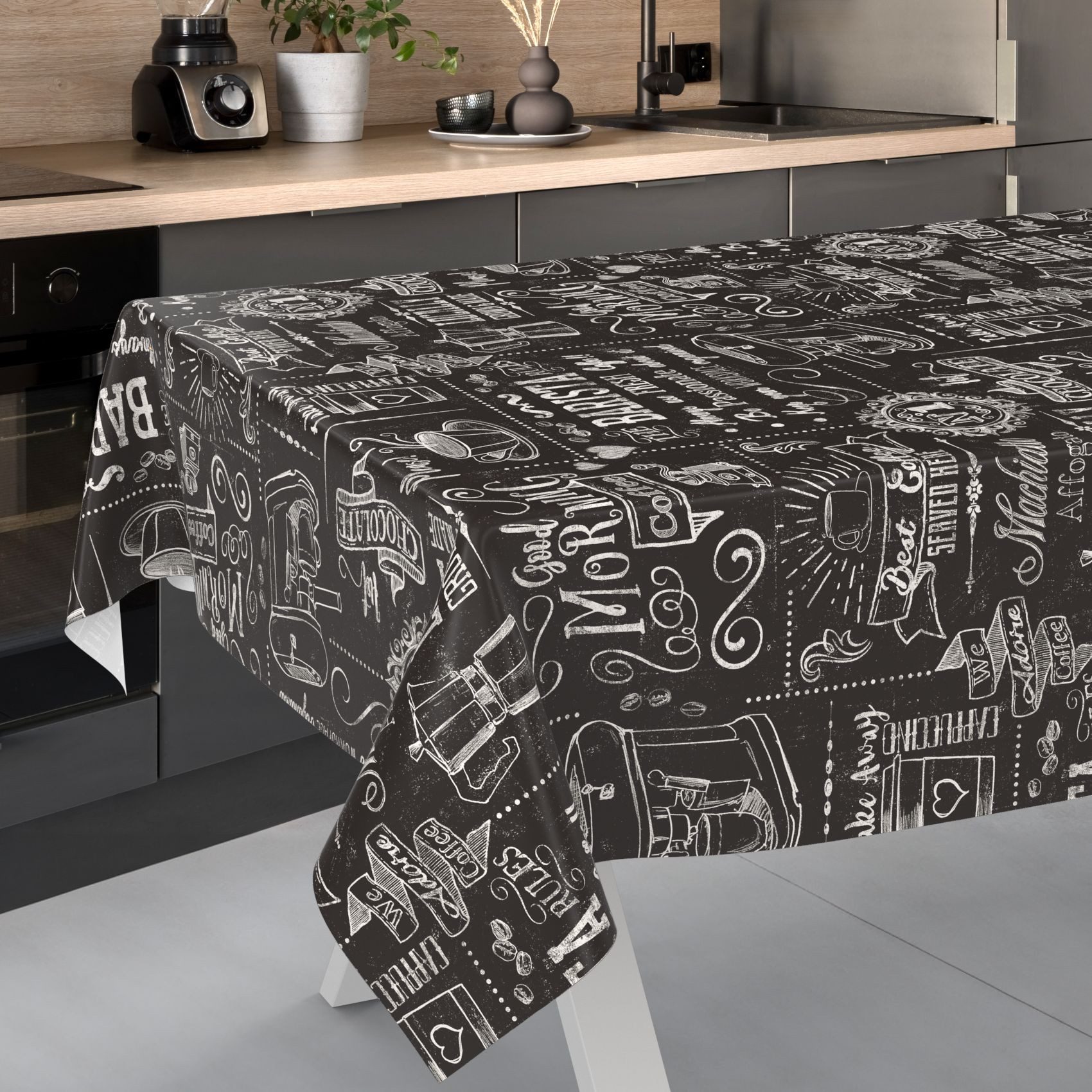 ANRO Tischdecke Wachstuch abwaschbar Barista Tischwäsche (Einzelstück 1-tlg günstig online kaufen