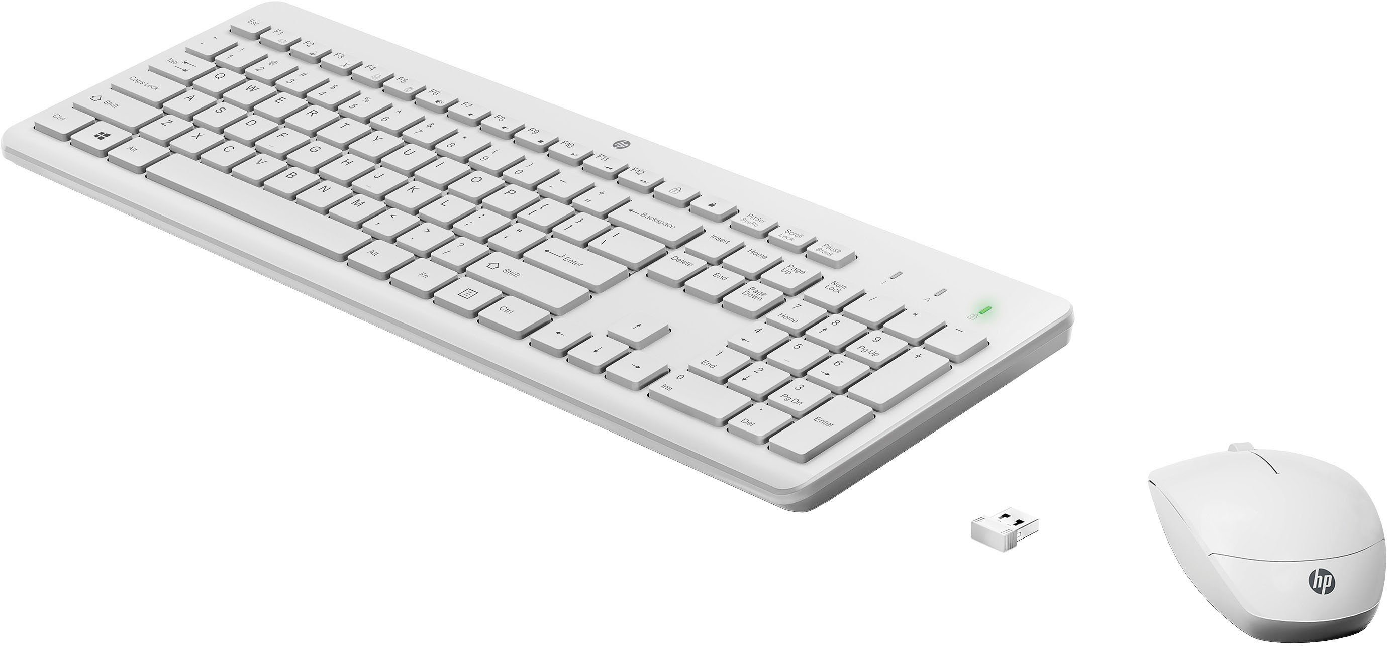 Combo weiß Tastatur- Maus-Set und 230 HP Mouse+KB WL