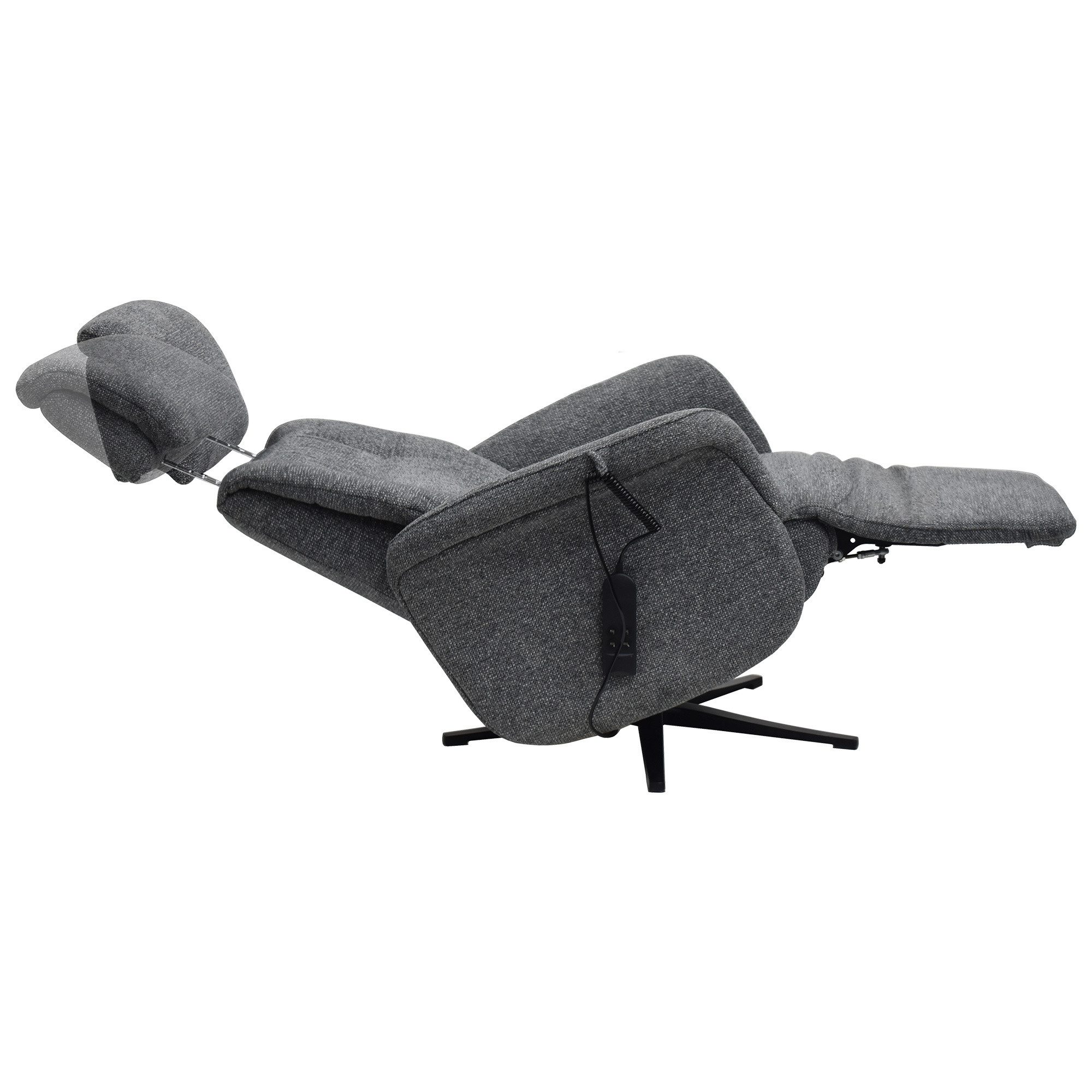 Raburg Drehsessel TV-Sessel mit Relaxfunktion, 120 kg, Marlon, elektrisch mit Fernbedienung, 2× Motoren, verstellb. Kopfteil, drehbar