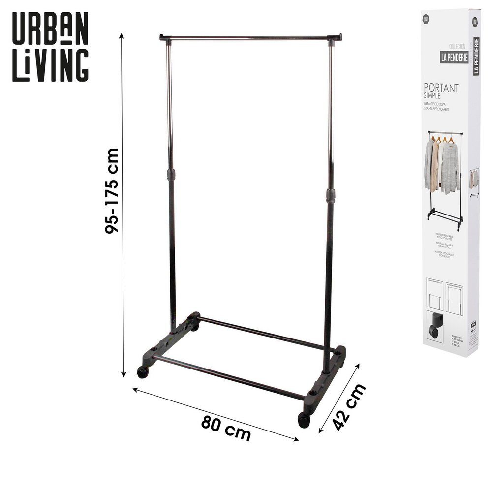 Urban Living Kleiderständer Kleiderständer Garderobenständer Garderobe, mit 4 Rollen, höheverstellbar 95-175 cm – Bild 2 von 2