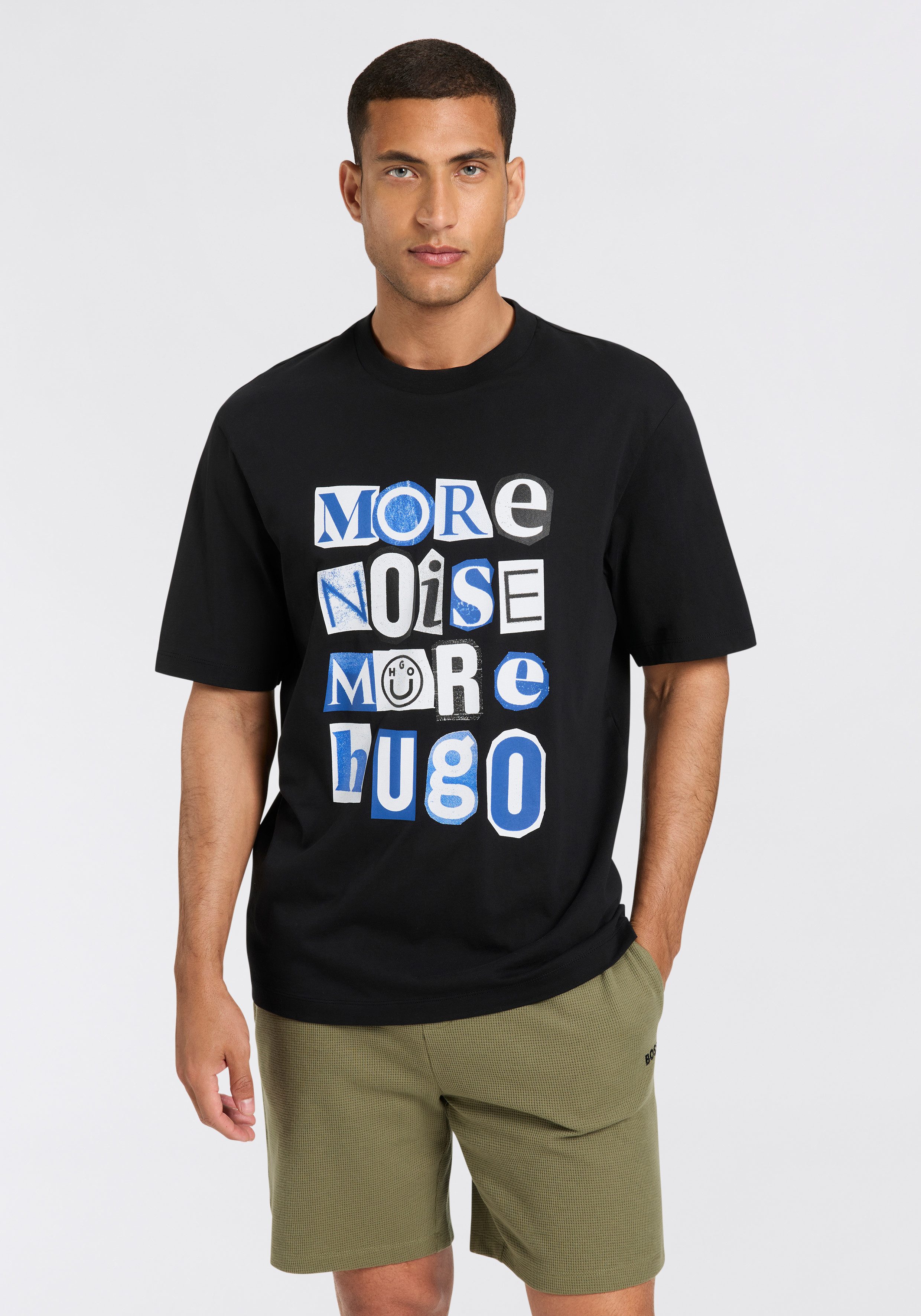 HUGO Blue T-Shirt Notix mit großem günstig online kaufen
