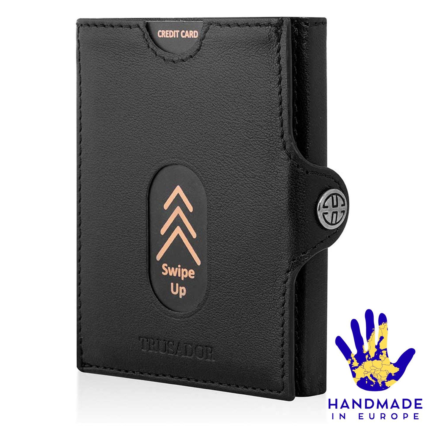 Trusador Mini Geldbörse 'Valencia' - Unisex Slim Wallet - kleiner Leder-Geldbeutel - Münzfach (Handmade, Handarbeit - Made in Europe), Vollnarbenleder, besonders klein, Handarbeit