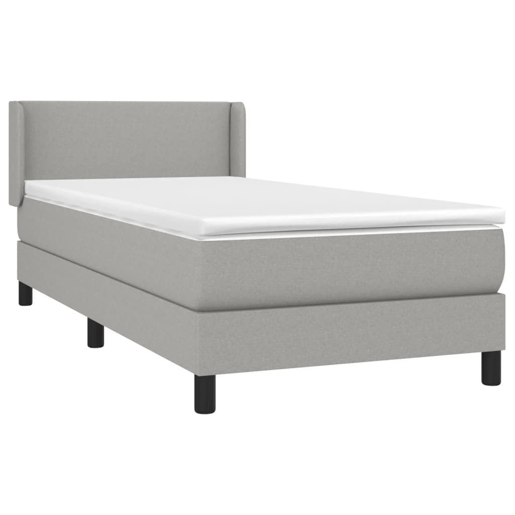 vidaXL Bett Boxspringbett mit Matratze Hellgrau günstig online kaufen