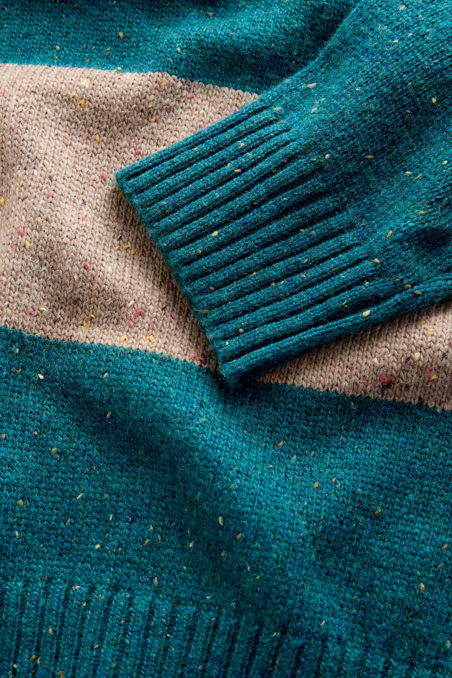Next Strickpullover Relaxed Fit Rugby-Polohemd aus Strick mit Streifen (1-tlg)