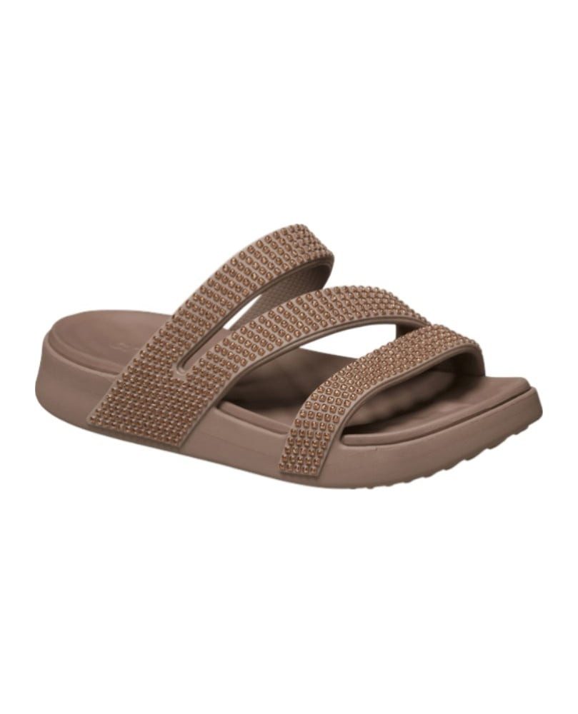 Crocs Sandale Getaway Gems Triangle braun - Damen Badeschuh günstig online kaufen