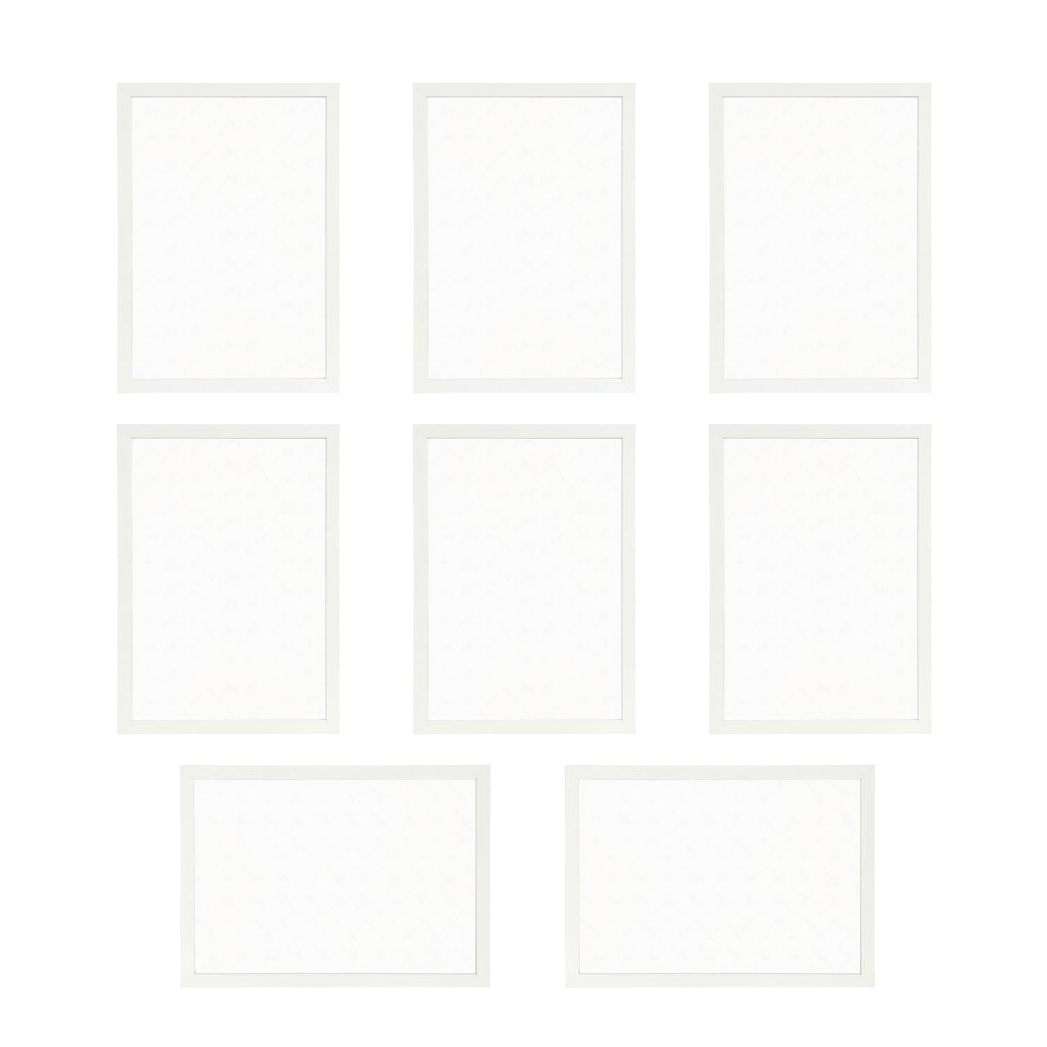 Licht-Erlebnisse Bilderrahmen-Set BILDERRAHMEN, (1 St), DIN A3 Weiß 8 Stück 45 x 32,5 cm Holz Kunststoff bruchsicher