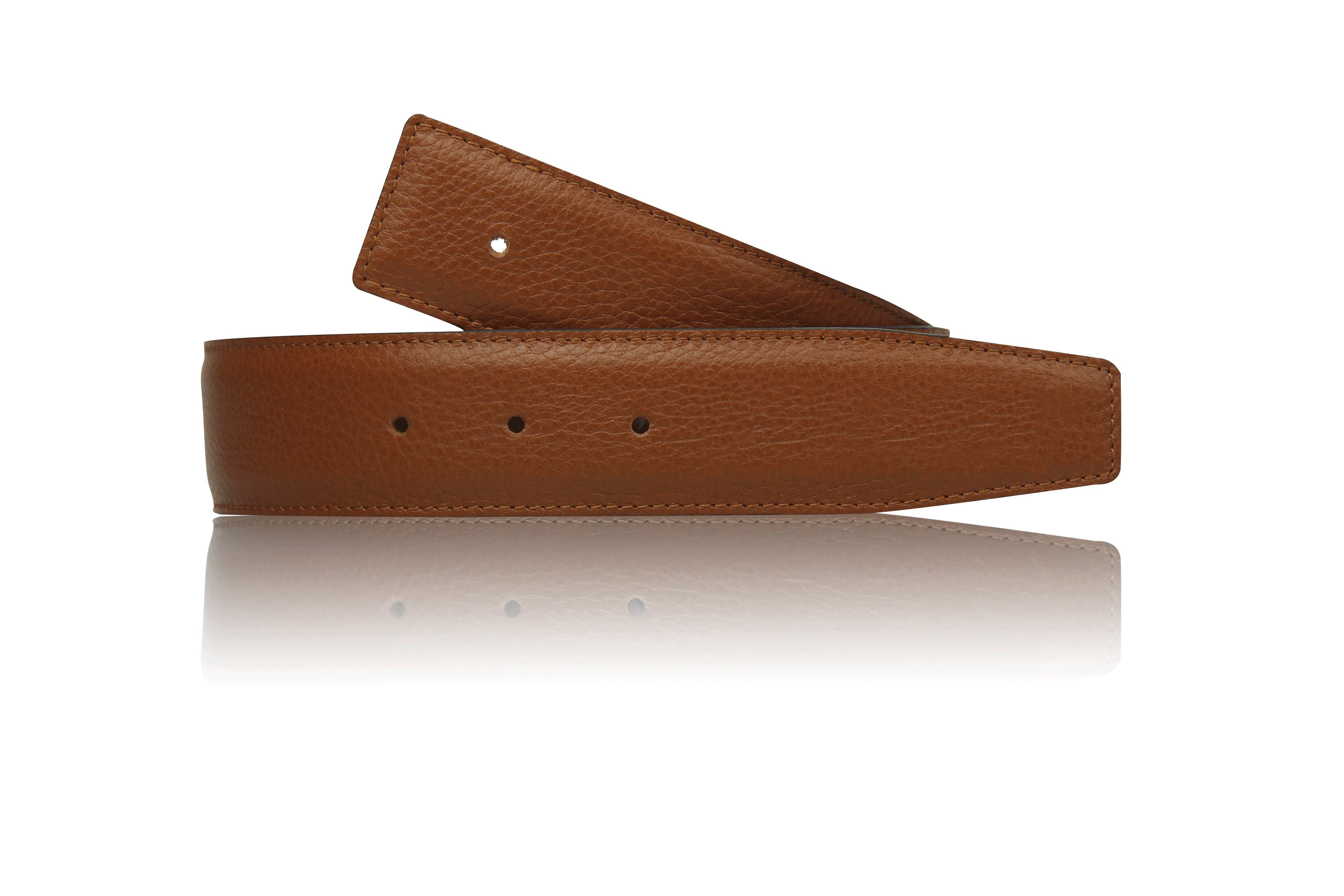 Erdi Ünver Ledergürtel Wendegürtel Cognac 32mm ohne H Schnalle & H Gürtelschnalle