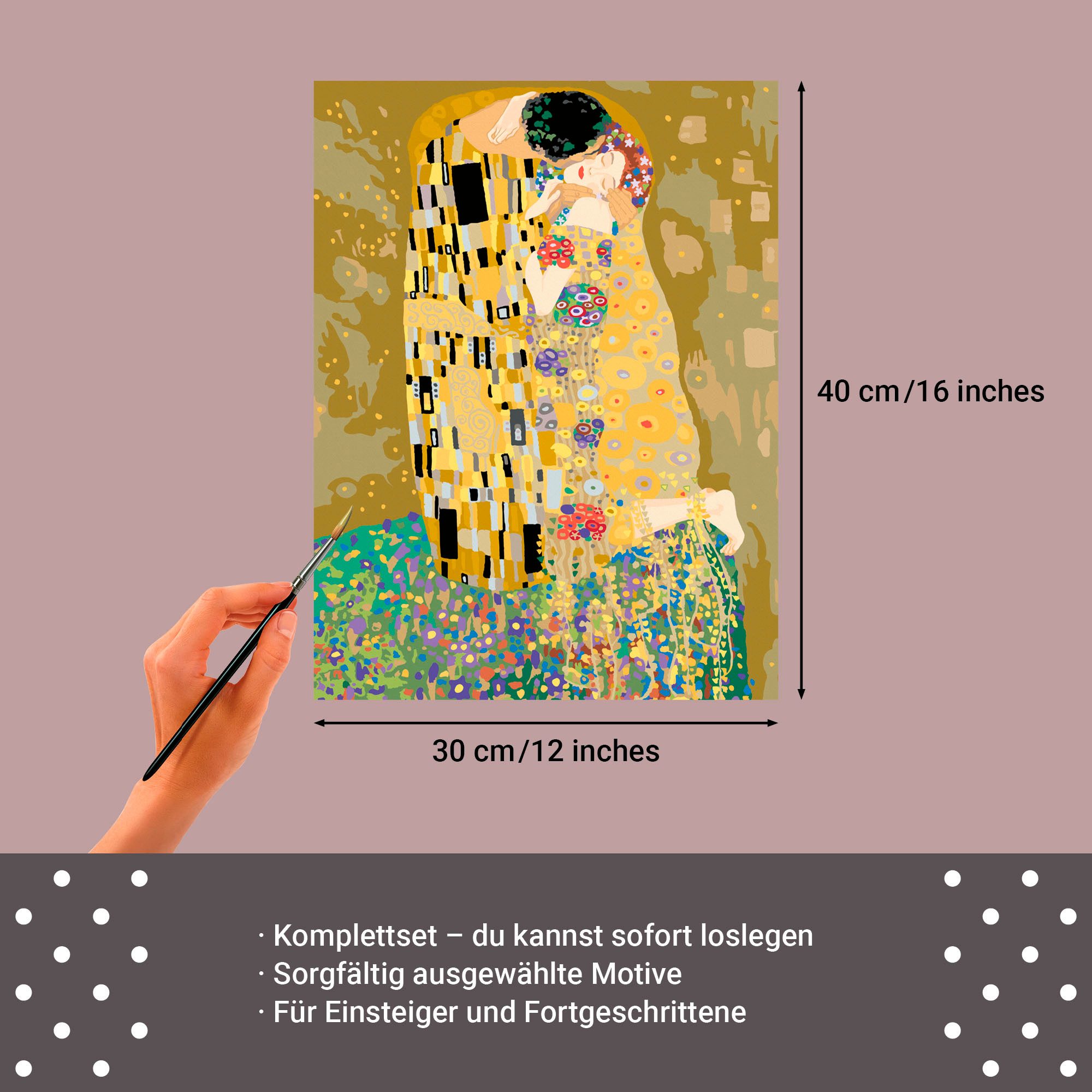 Ravensburger Malen nach Zahlen CreArt, Leinwand ART Collection: Der Kuss (Klimt), Made in Europe