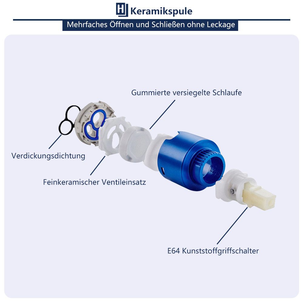 HOMELODY Waschtischarmatur Wasserfall Badarmatur Messing Mischbatterie Armatur bad Wasserfall Waschbeckenarmatur,Chrom,Messing