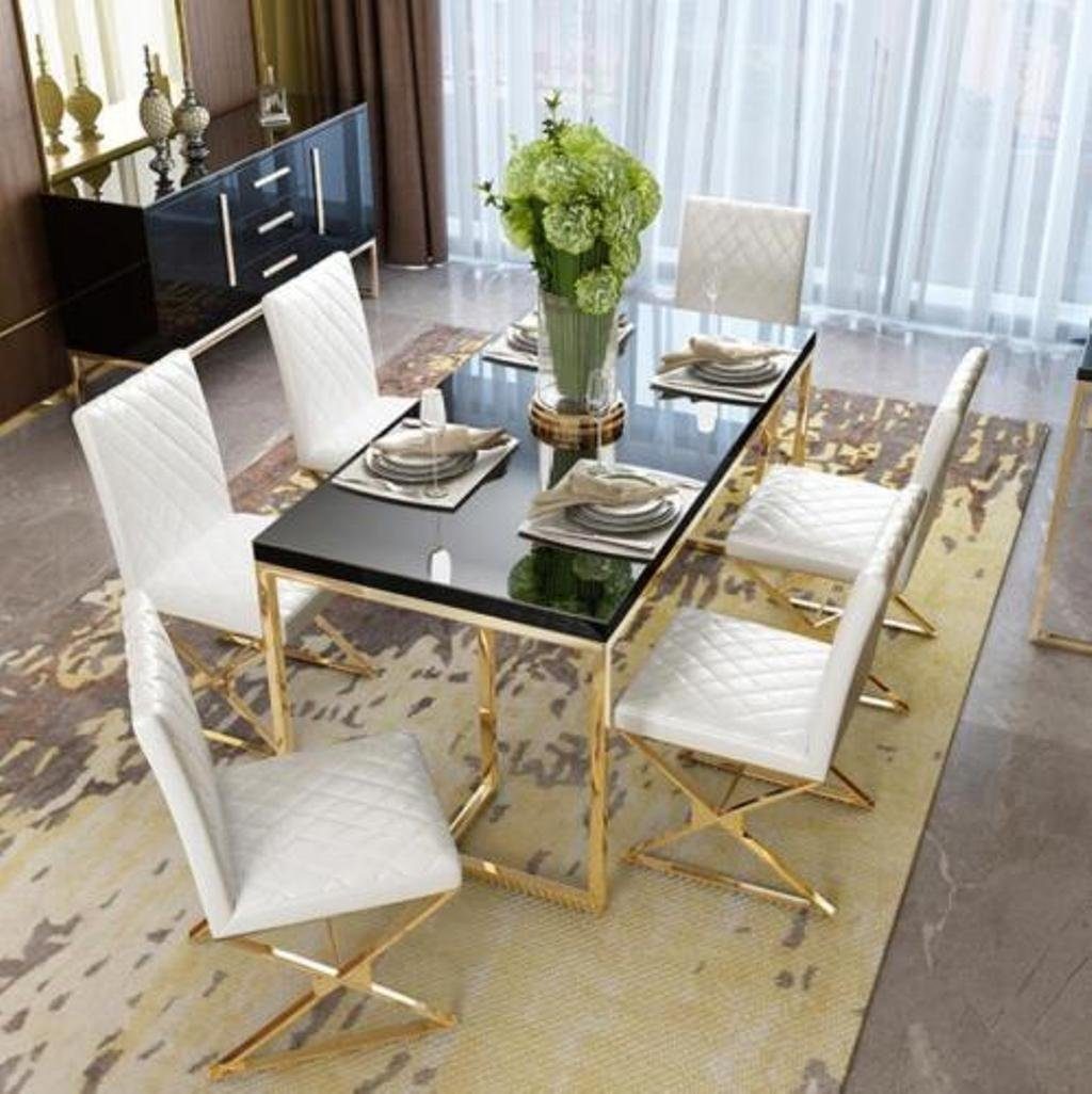 Tisch Luxus Esstisch, Möbel Esszimmer Gold JVmoebel Metall Einrichtung Esstisch