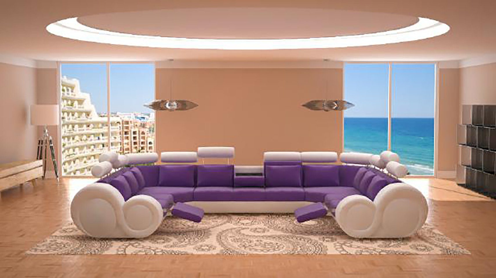 JVmoebel Wohnlandschaft Schwarzes Sofa aus Textil mit stilvollem Design und hoher Haltbarkeit, 1 Teile, Made in Europa