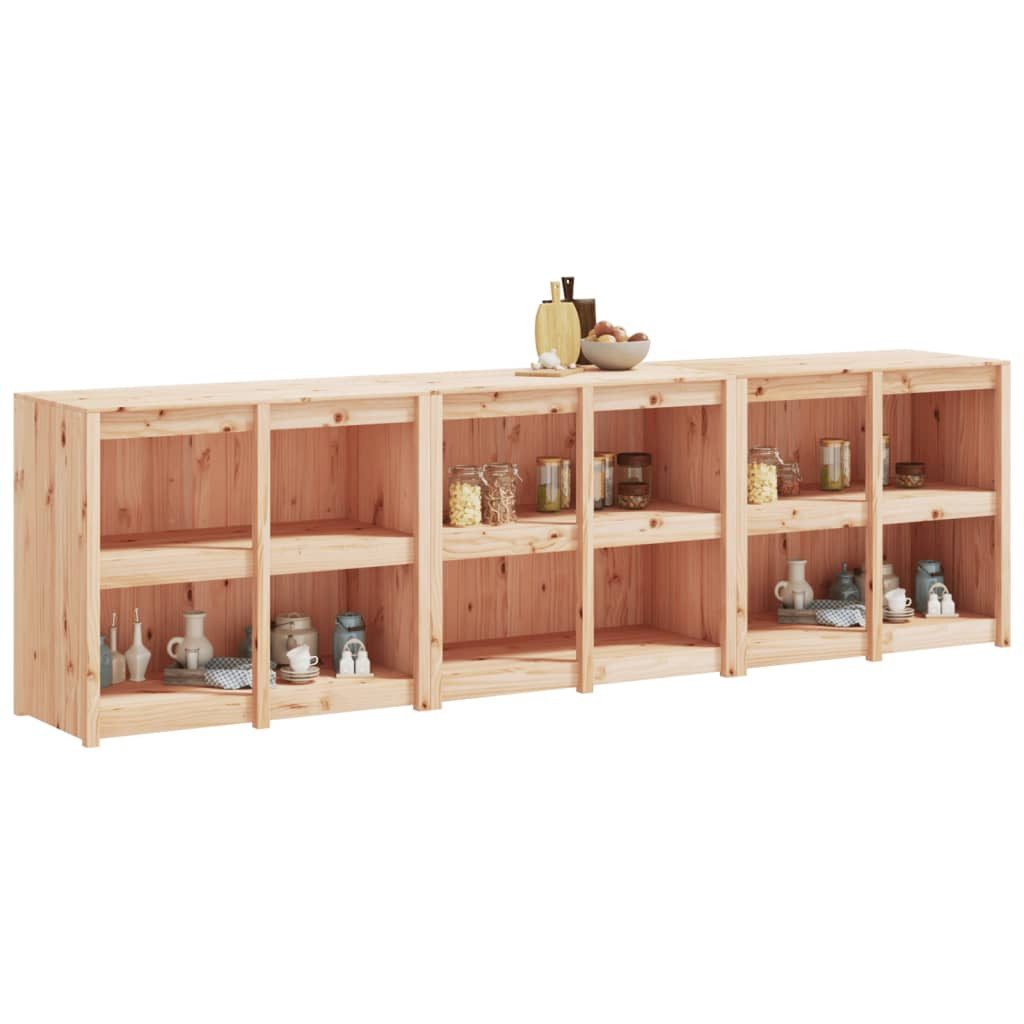 furnicato Outdoor-Küchenmodul Outdoor-Küchenschrank MEPPEL 106x55x92 cm Massivholz natur (3-St) Modulare Küchenkommode mit viel Stauraum und stabiler Ablagefläche