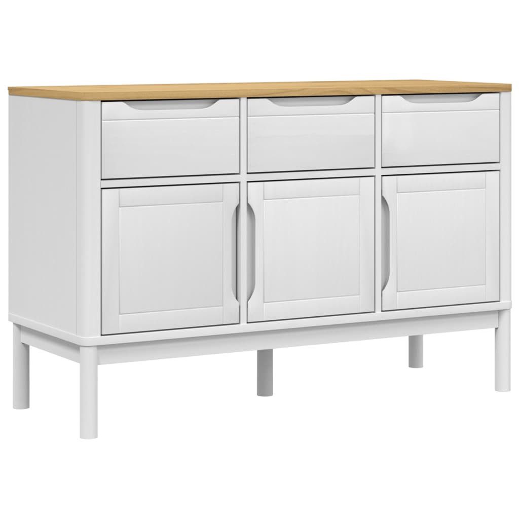 Sideboard NA Sideboard FLORO Weiß 114x43x74 cm Massivholz Kiefer