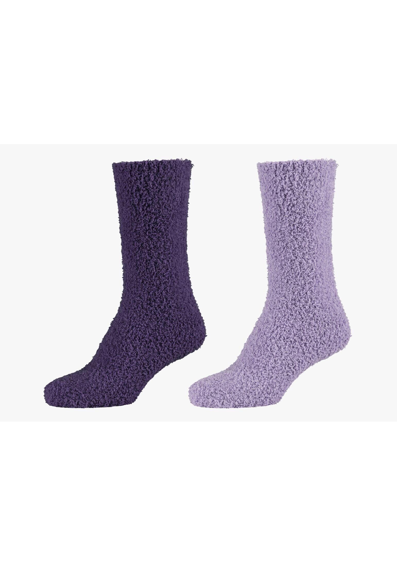 Warm Socken Damen Flauschig Cosy purple Socken mulberry Lang Kuschelsocken Camano