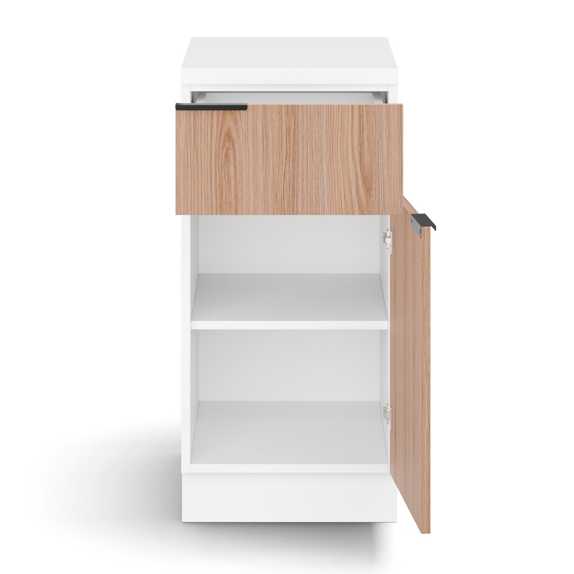 blumfeldt Spülenunterschrank WoodVista (Set) Unterschrank Schubladen 40cm Metallgriff Arbeitsplatte
