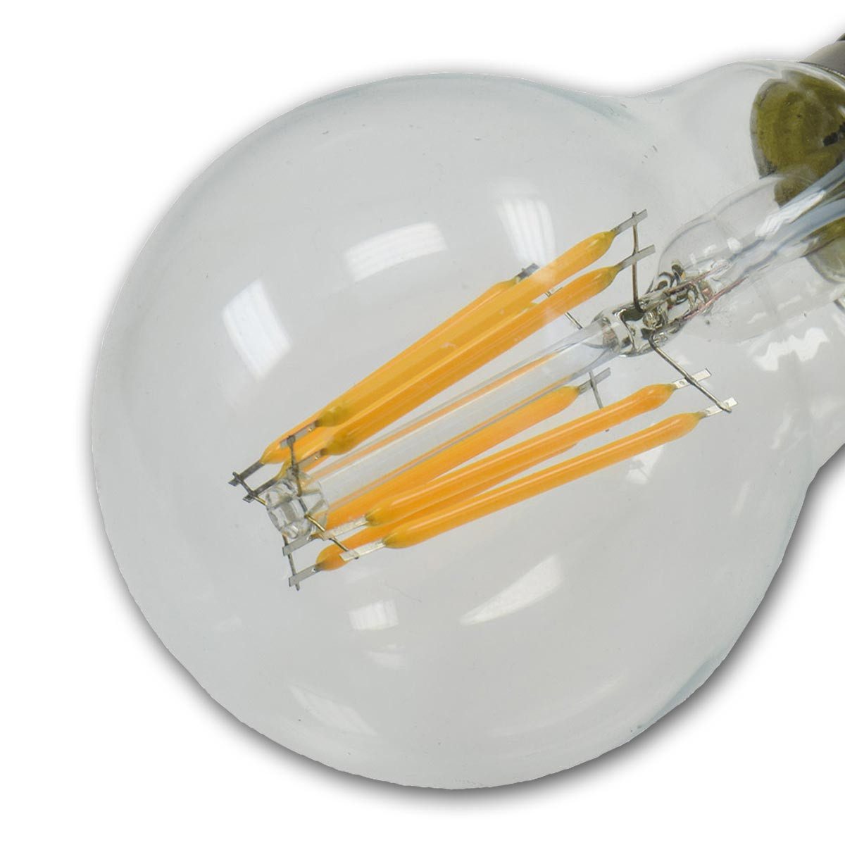 ChiliTec LED-Leuchtmittel E27 Birne klar Filament G60k LED warmweiß 919lm 8W, warmweiß