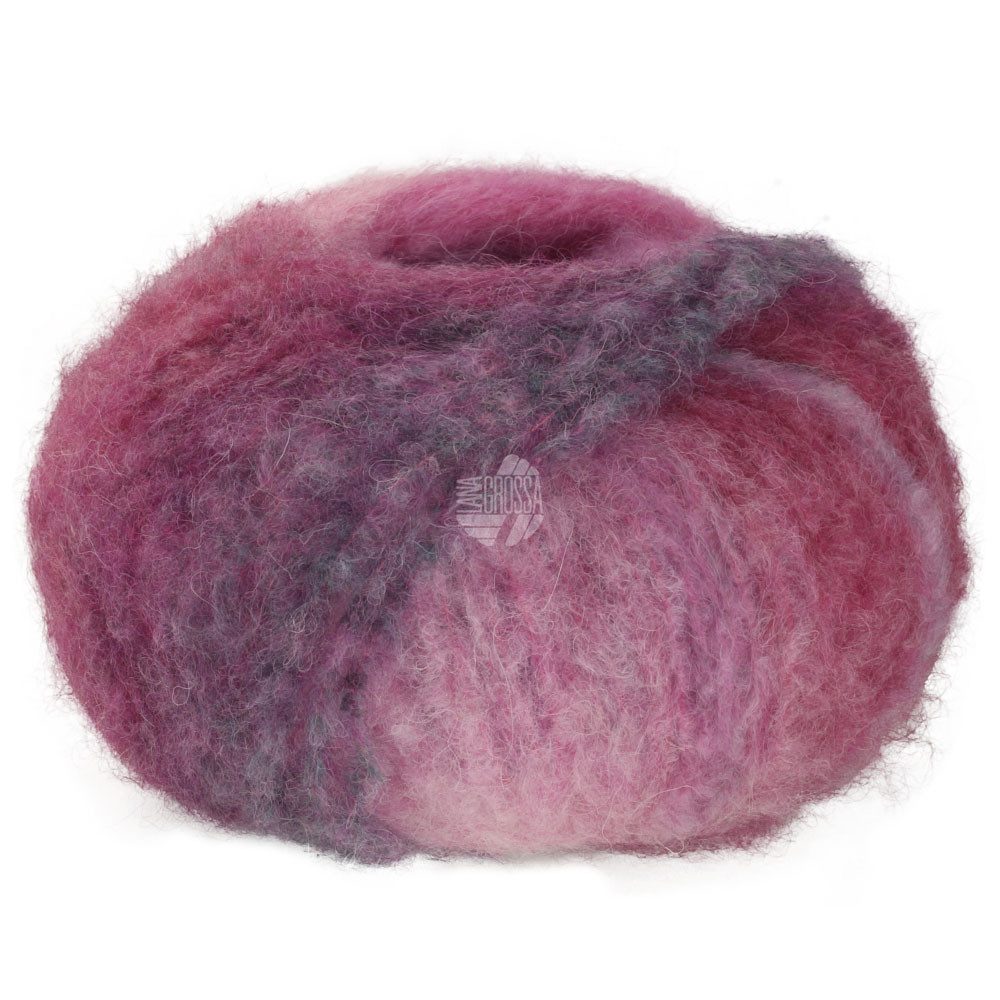 LANA GROSSA Lana Grossa GIGANTE Multi Häkelwolle, 150 m (Voluminöses Alpakagarn mit Effektstruktur im farbenfrohen Ringelmix), 50 g