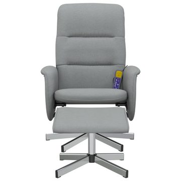 vidaXL Sessel Massagesessel mit Fußhocker Hellgrau Stoff (1-St)