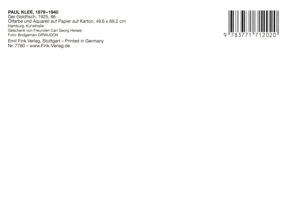 Thumbnail - Postkarte Kunstkarte Paul Klee "Der Goldfisch"
