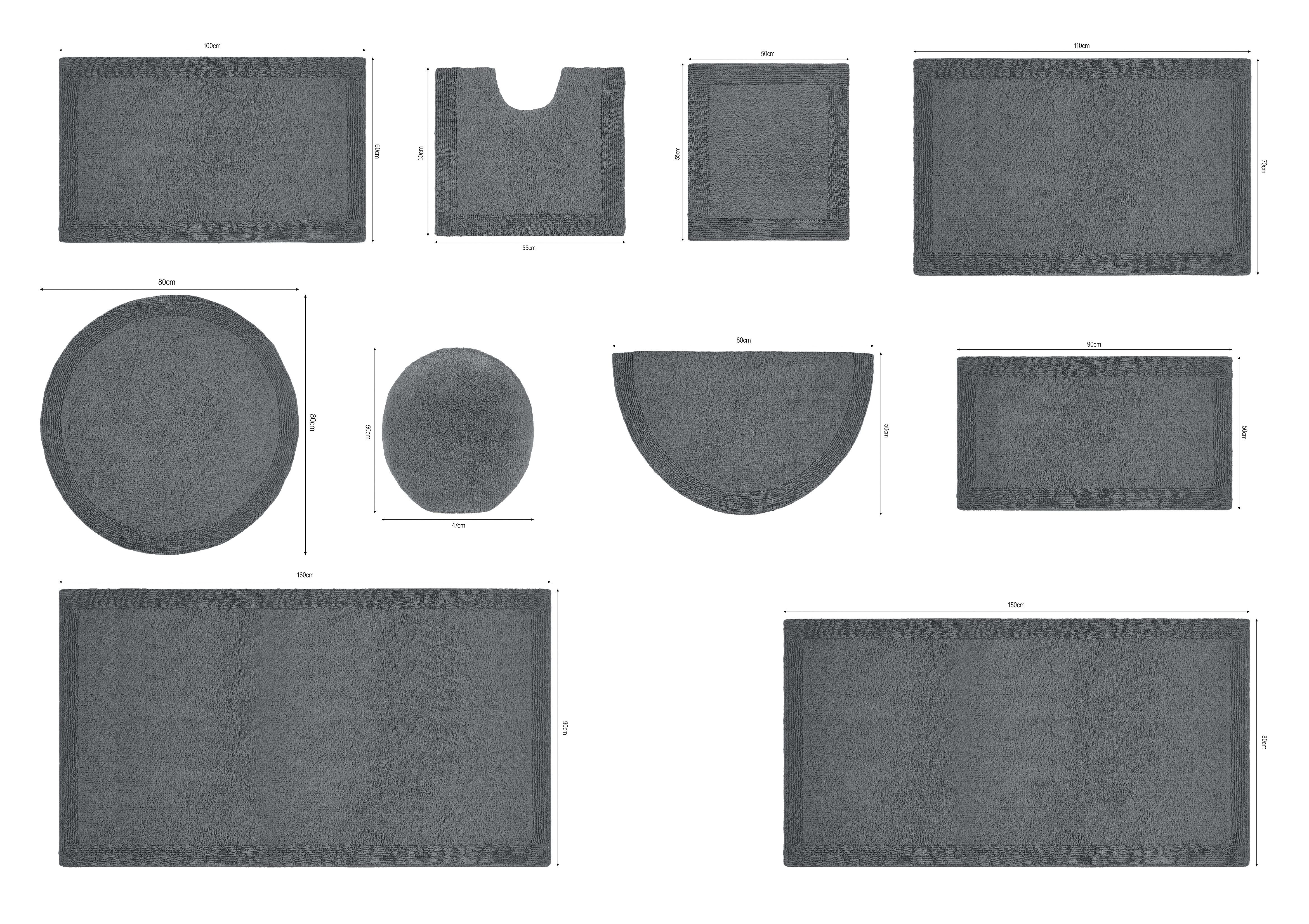 OTTO home Badematte Kapra, Badvorleger, Badezimmer Teppich, Höhe 14 mm, beidseitig nutzbar, fußbodenheizungsgeeignet, strapazierfähig, Baumwolle, rechteckig, mit Bordüre, Badteppich, Badematte, Baumwolle