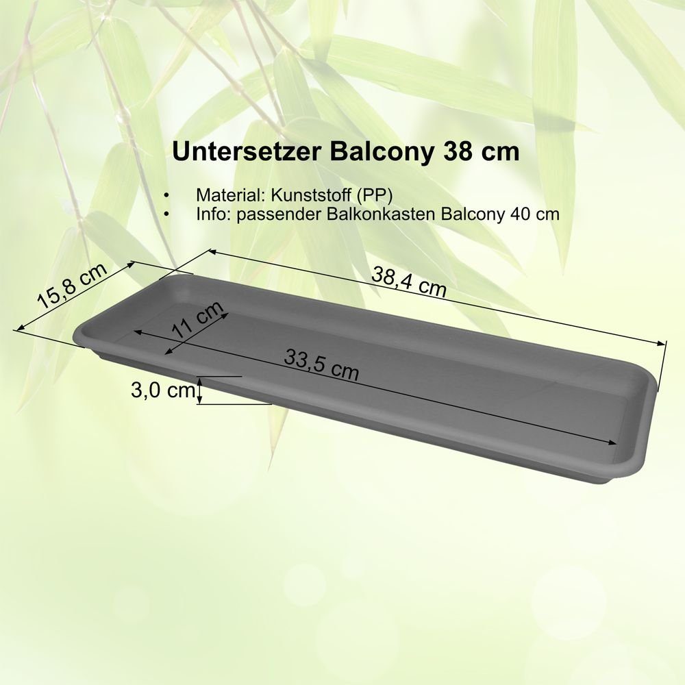 Heimwerkercenter Balkonkasten MePla Balkonkasten Balcony mit Bewässerung 40cm, Untersetzer - Terra
